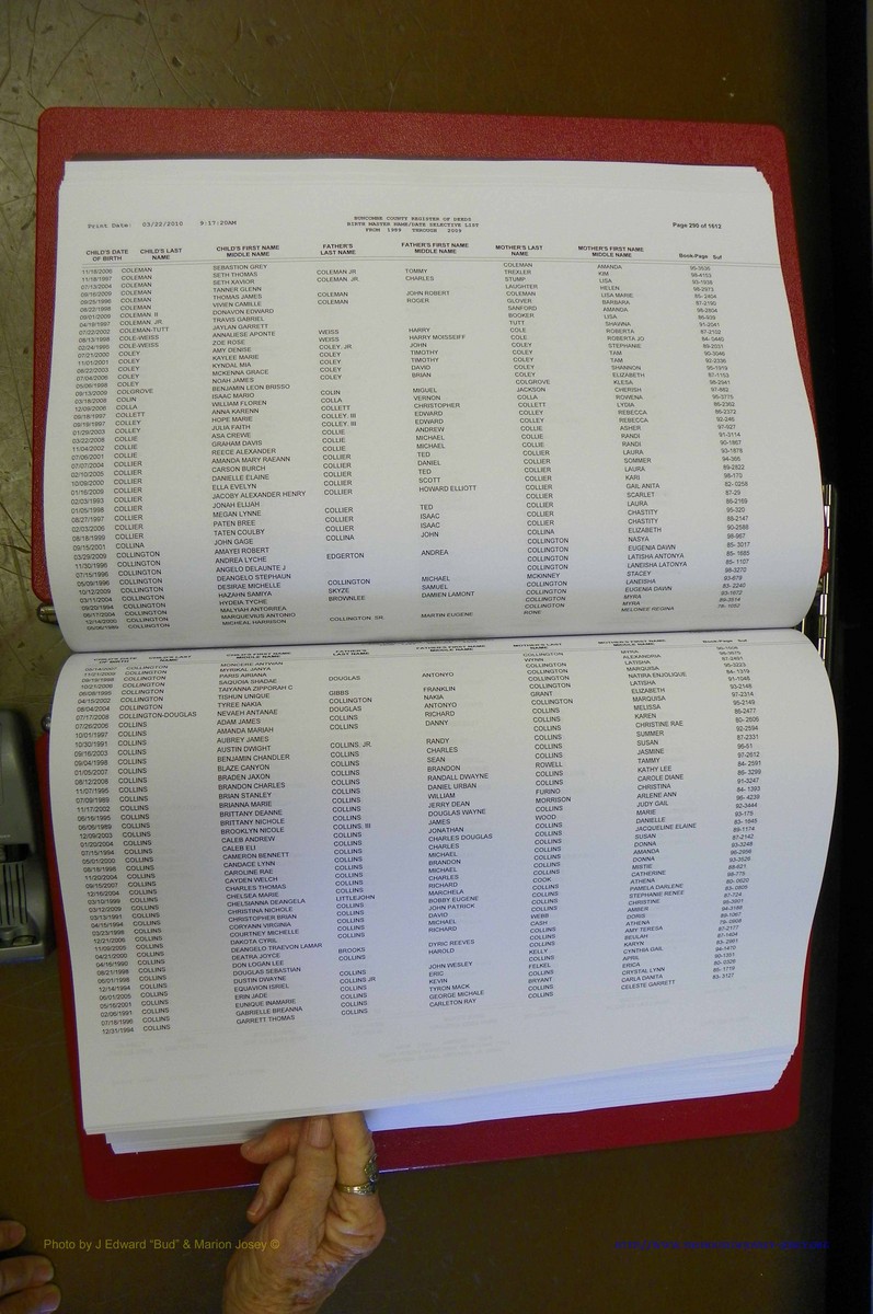 Bun. Co, NC Births, 1989 - 2009, A - L (146).JPG
