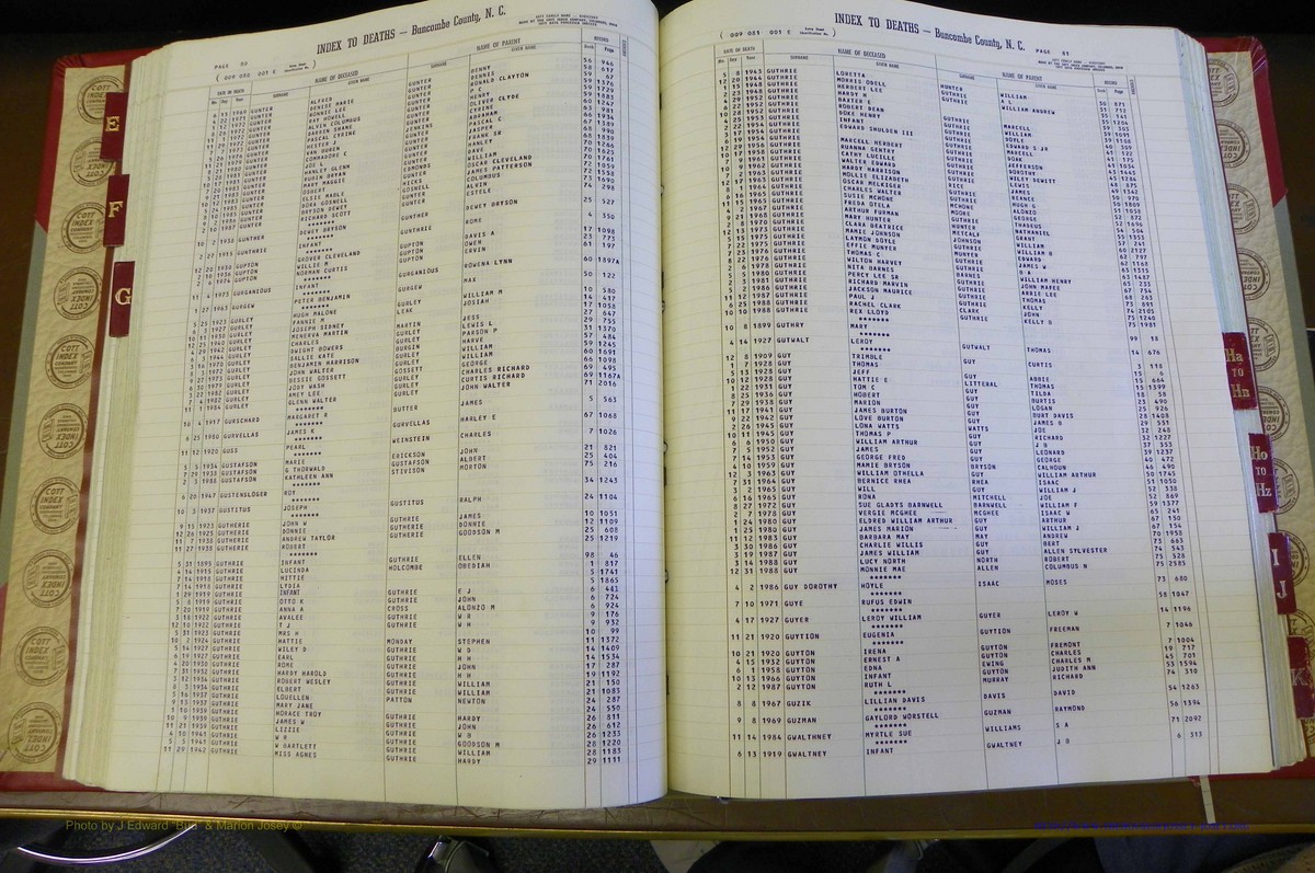 Bun. Co, NC, Deaths 1890 - 1988, E to K (98).JPG