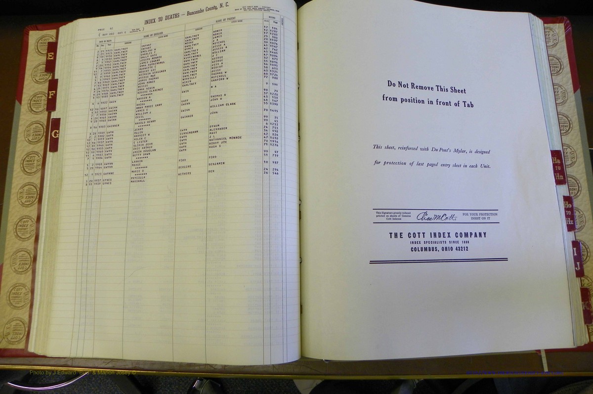 Bun. Co, NC, Deaths 1890 - 1988, E to K (99).JPG