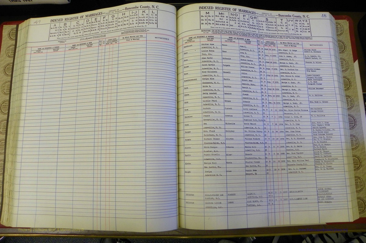Bun Co, NC, Marr 1950 - 1961, Female Index (132).JPG