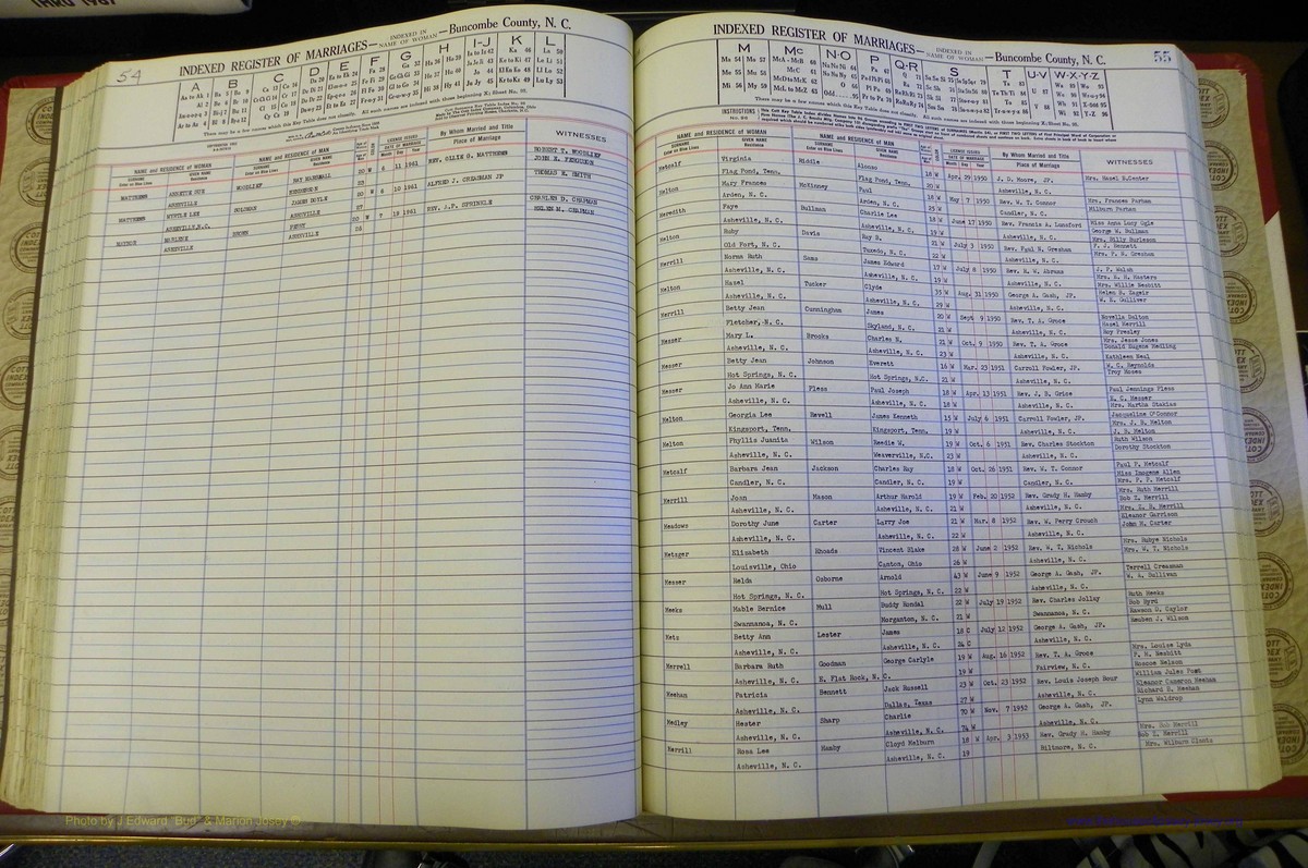 Bun Co, NC, Marr 1950 - 1961, Female Index (151).JPG