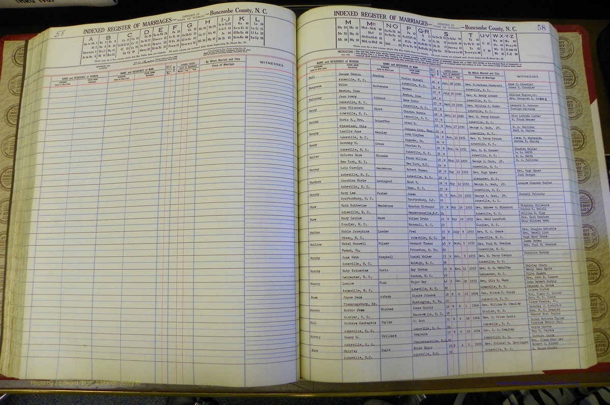 Bun Co, NC, Marr 1950 - 1961, Female Index (162).JPG