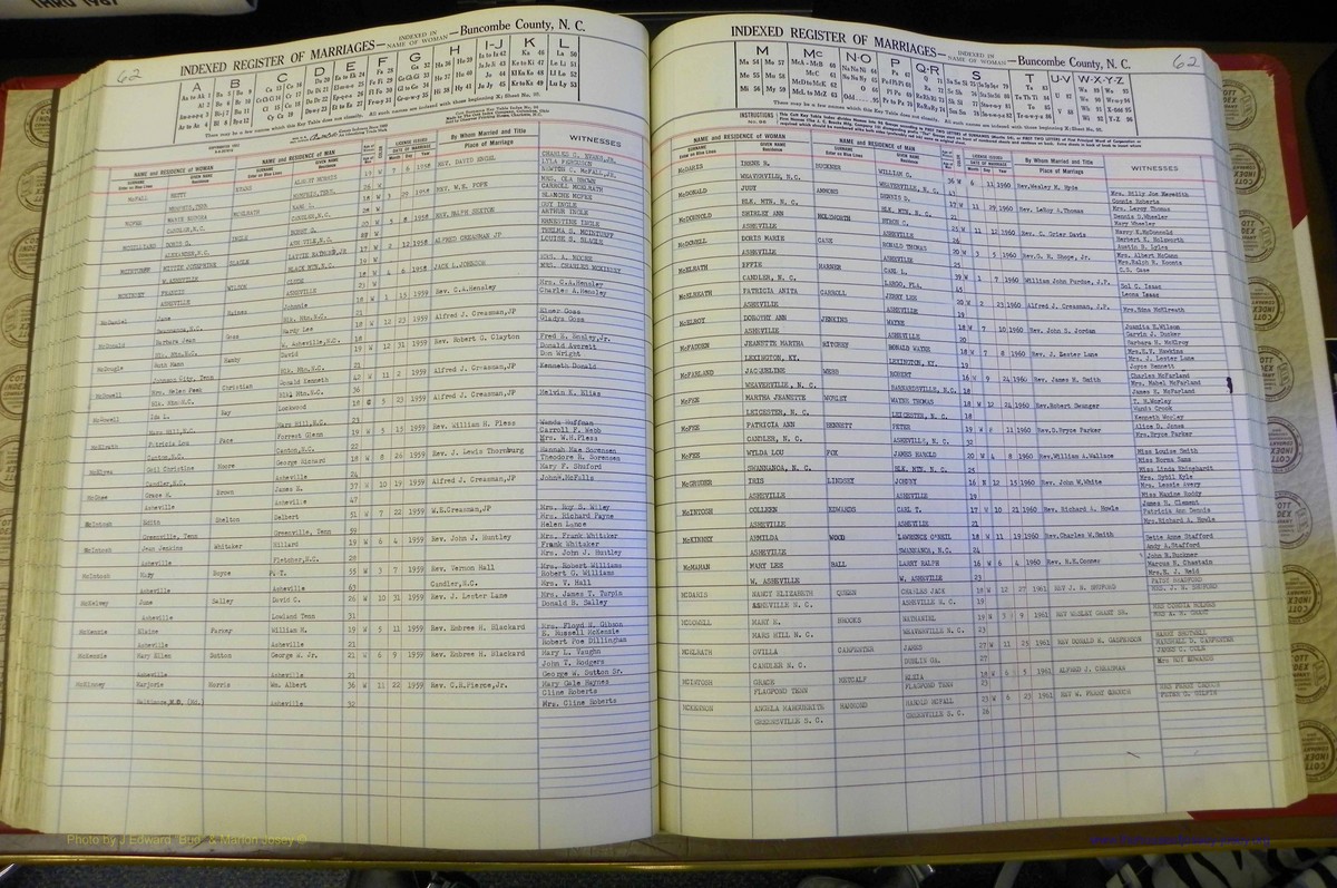 Bun Co, NC, Marr 1950 - 1961, Female Index (169).JPG
