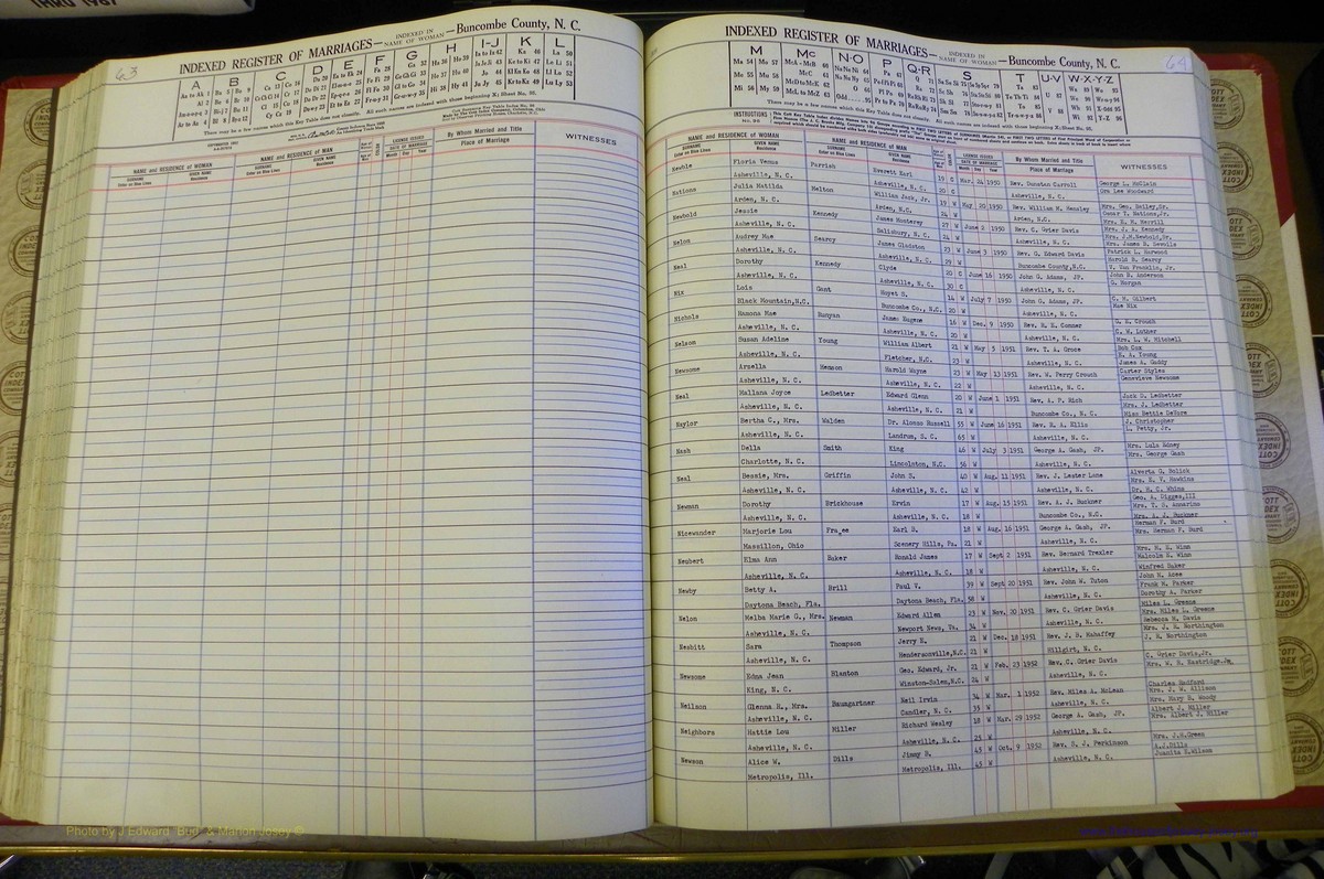 Bun Co, NC, Marr 1950 - 1961, Female Index (172).JPG