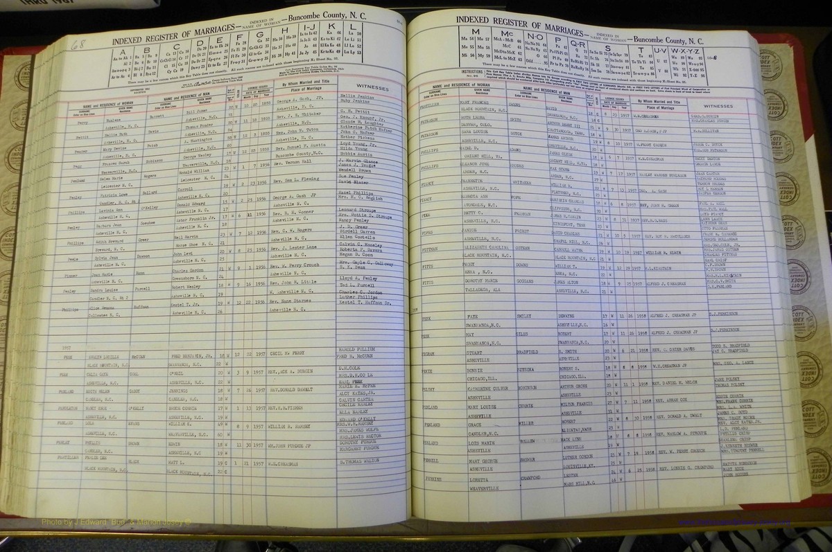 Bun Co, NC, Marr 1950 - 1961, Female Index (185).JPG