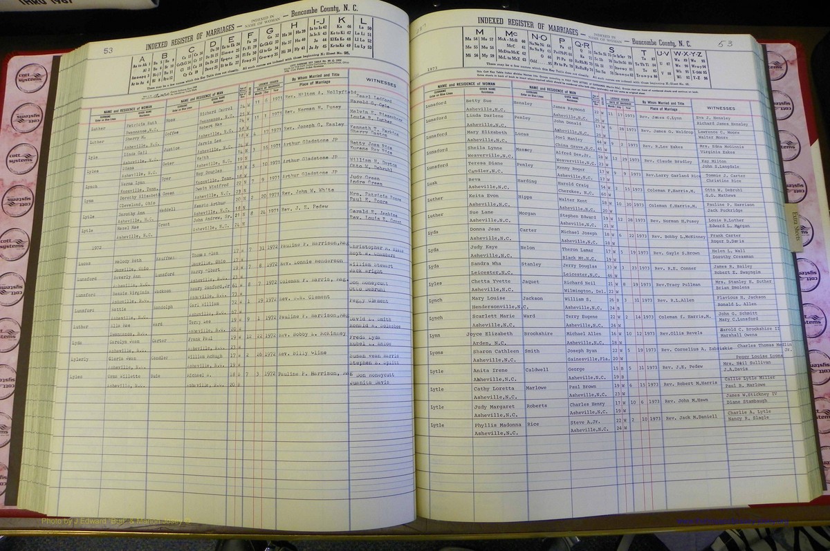 Bun Co, NC, Marr 1970 - 1975, Female Index (131).JPG