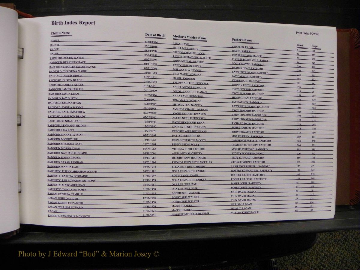 Burke Births, 1913-2001, M-Z 417.JPG