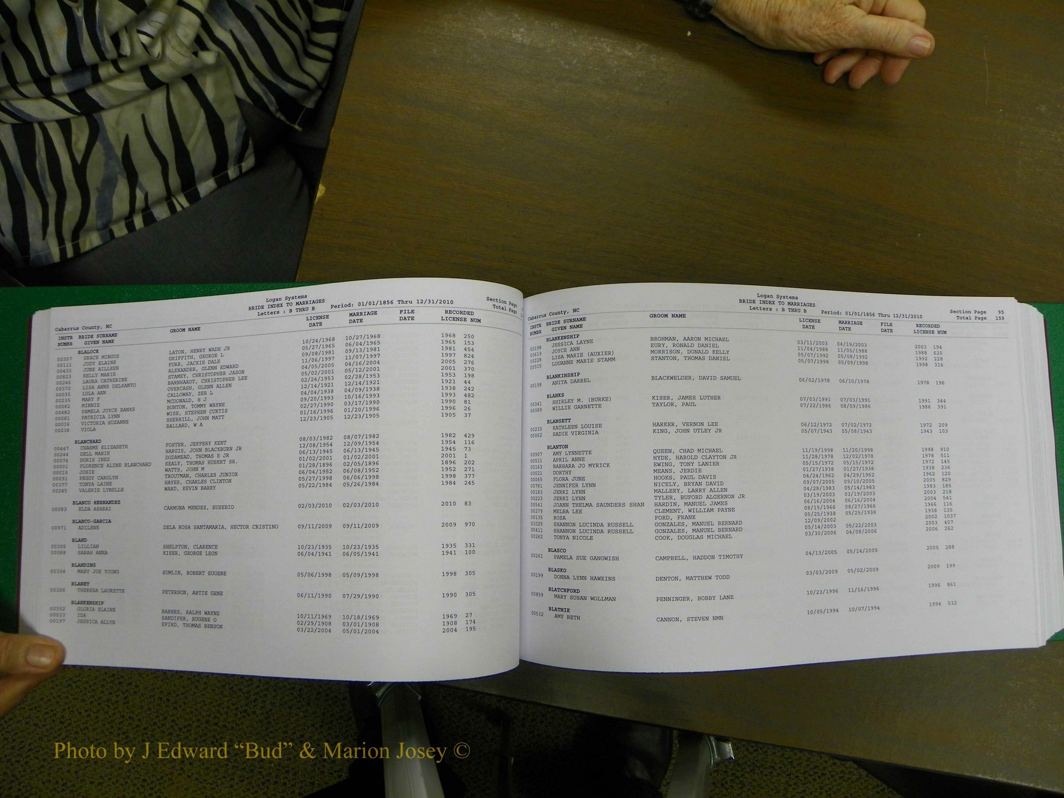 Cabarrus Marriages, Female Index, A-K, 1856-2010 082.JPG