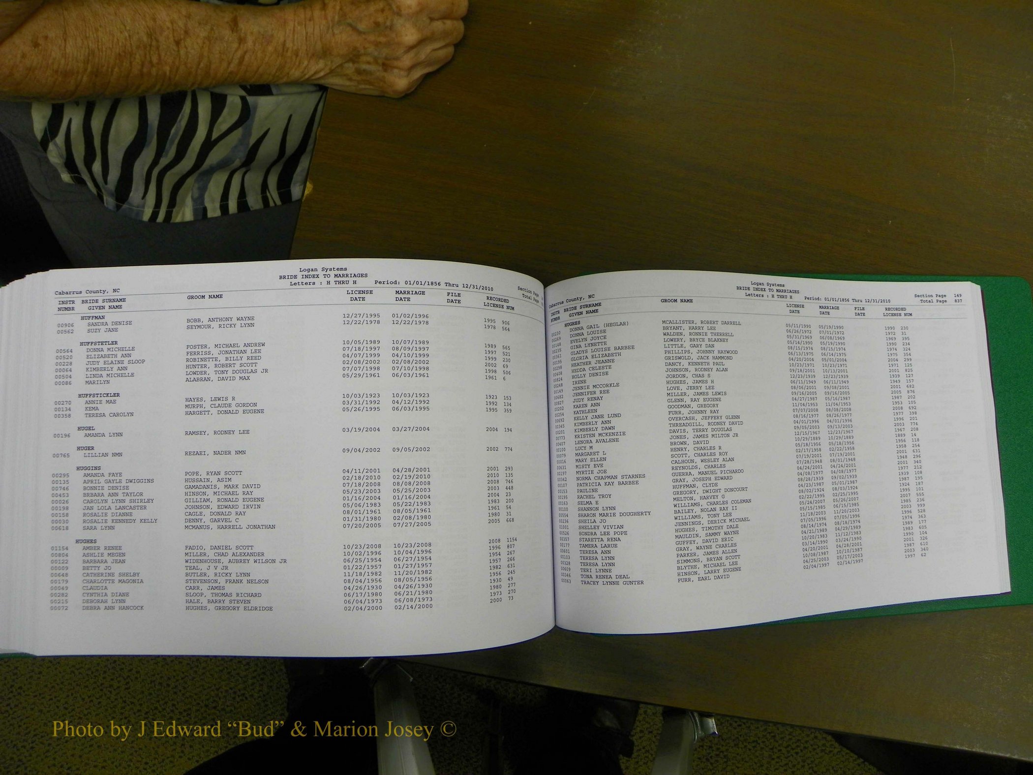 Cabarrus Marriages, Female Index, A-K, 1856-2010 424.JPG
