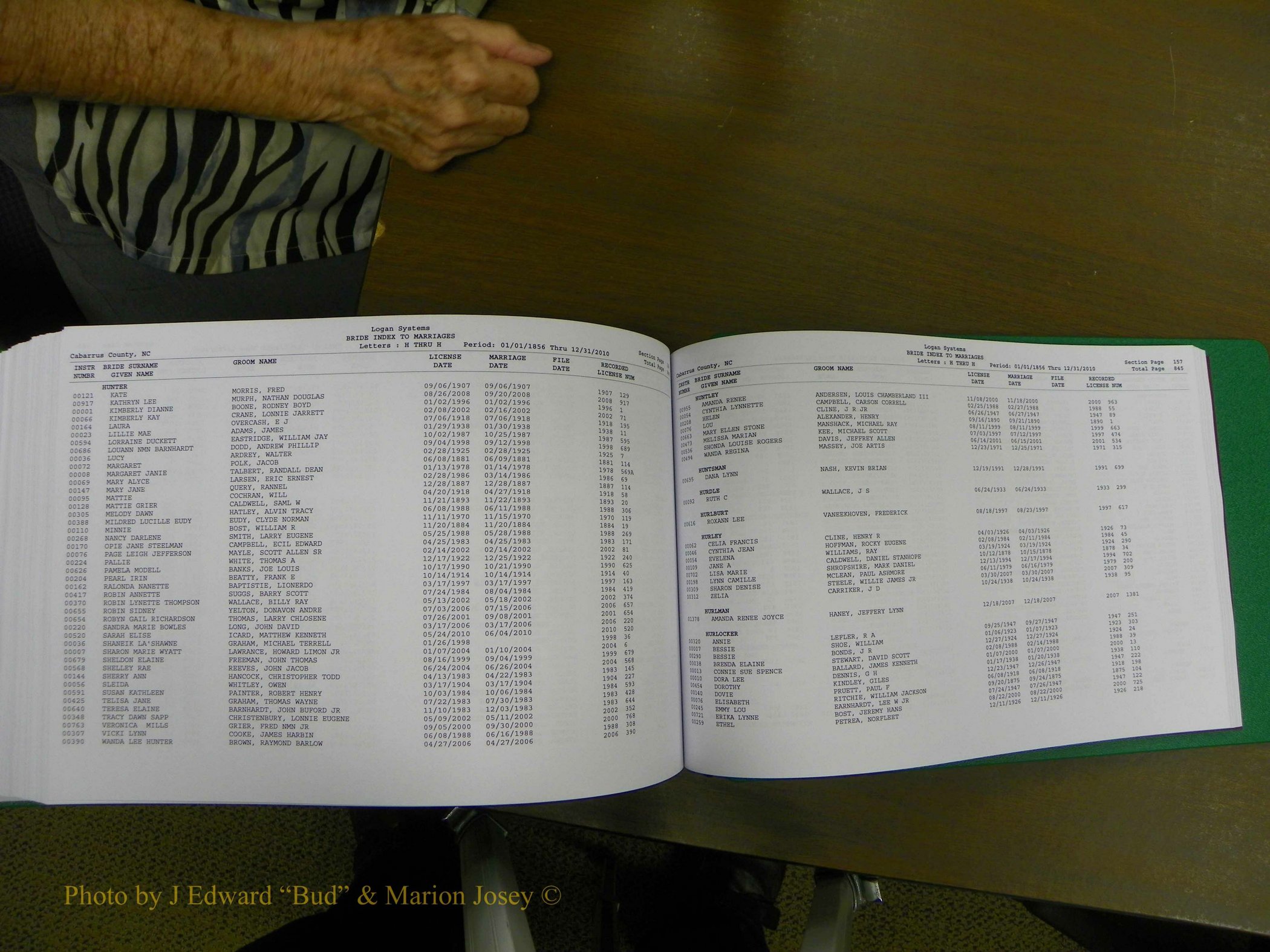Cabarrus Marriages, Female Index, A-K, 1856-2010 428.JPG