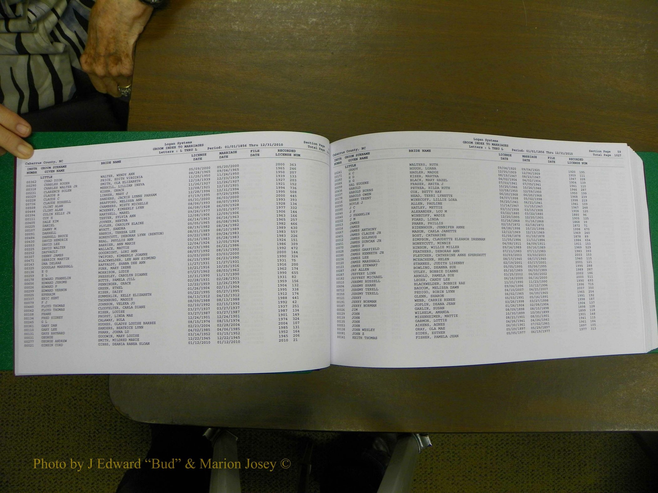Cabarrus Marriages, Male Index, L-Z, 1856-2010 031.JPG