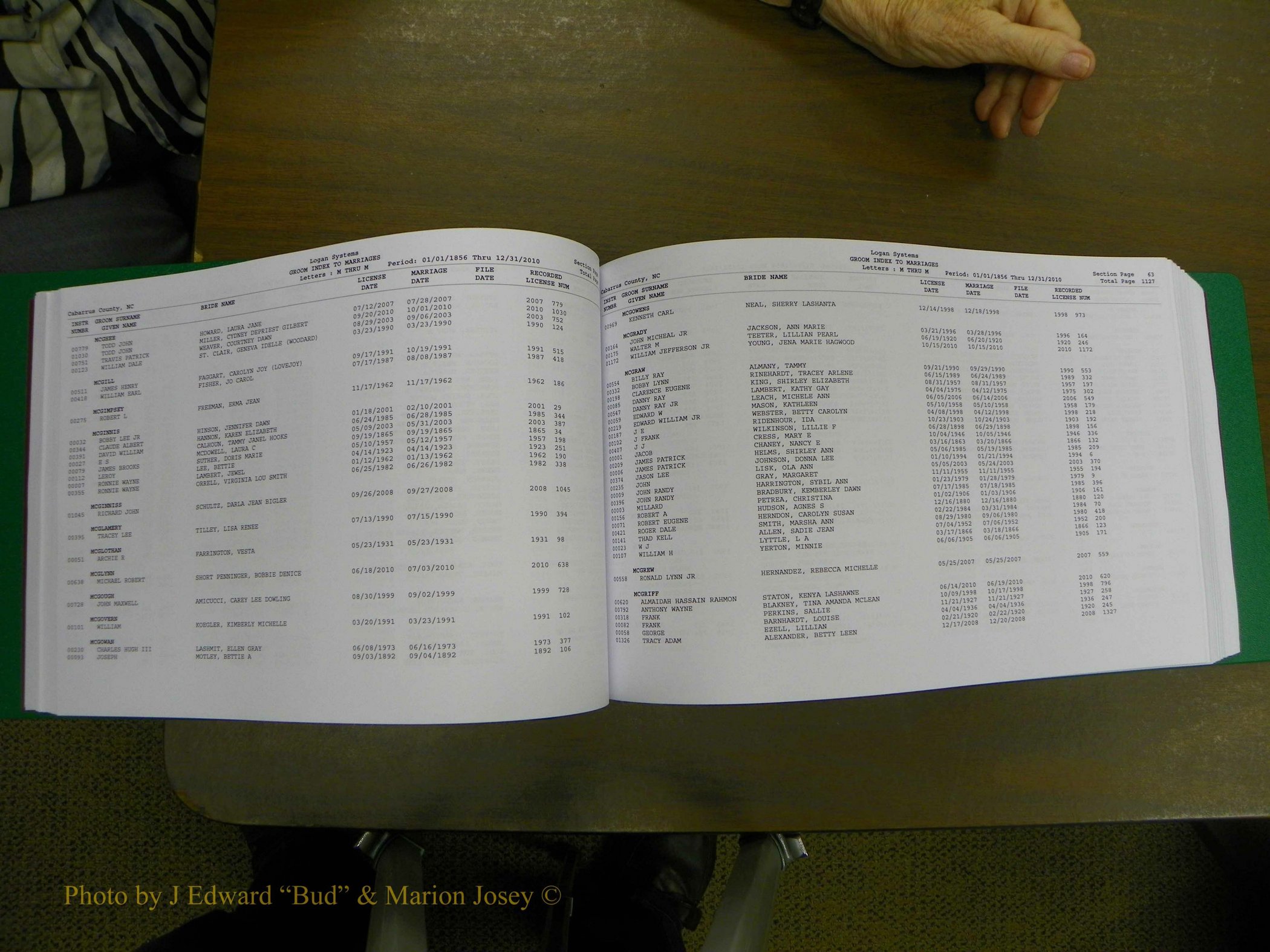 Cabarrus Marriages, Male Index, L-Z, 1856-2010 081.JPG