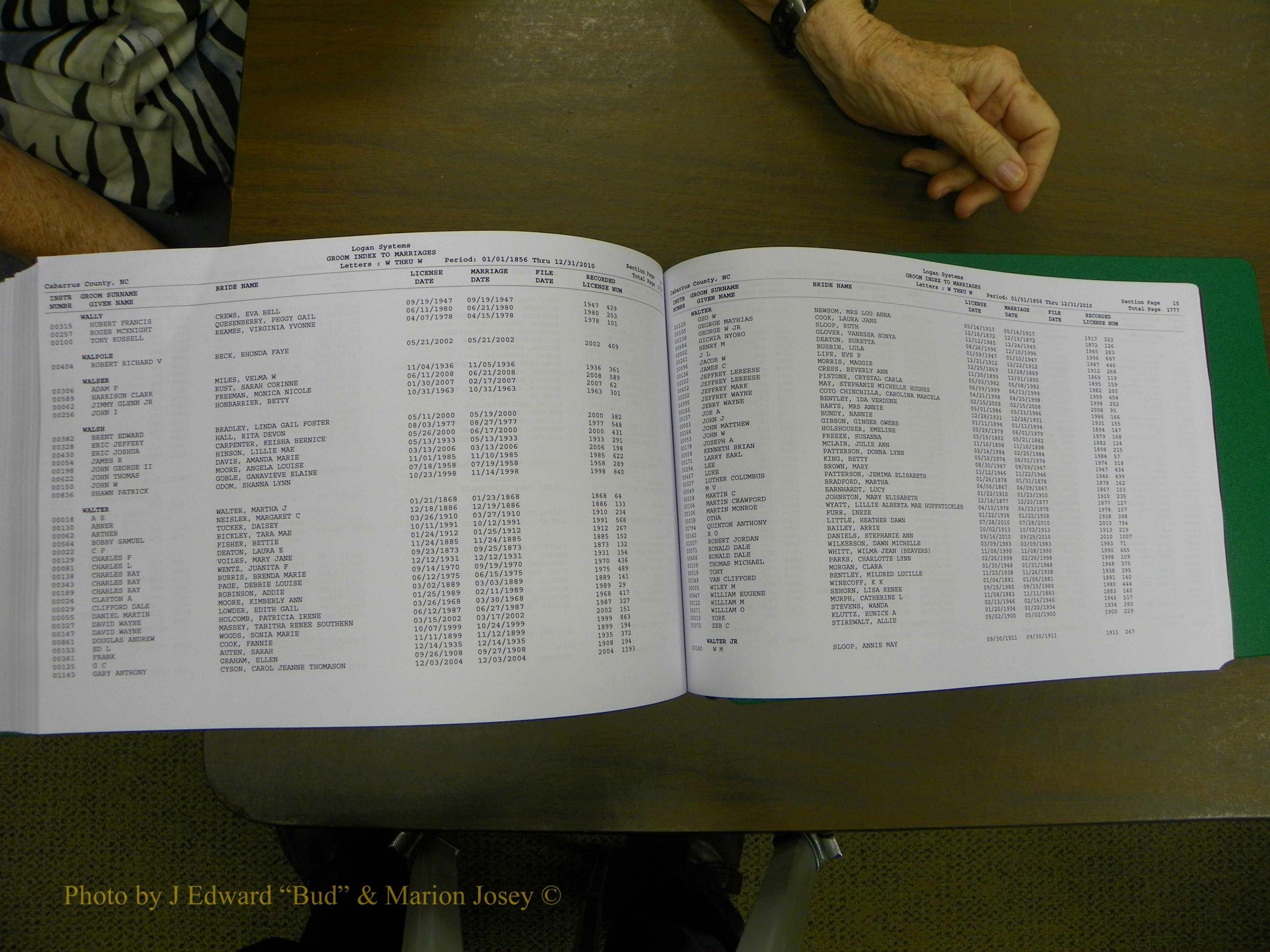 Cabarrus Marriages, Male Index, L-Z, 1856-2010 406.JPG