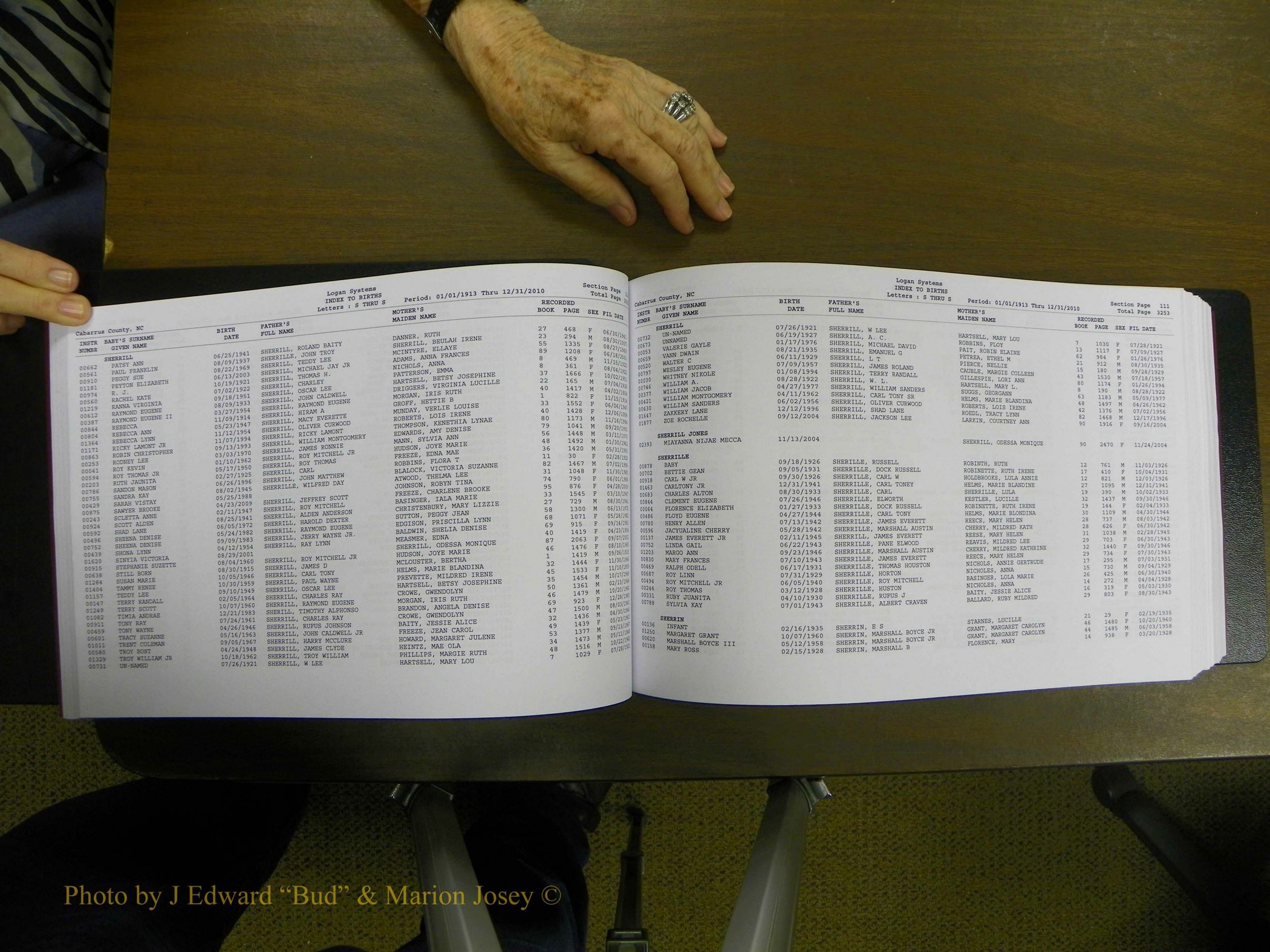 Cabarrus Births Index, S-Z, 1913-2010 059.JPG