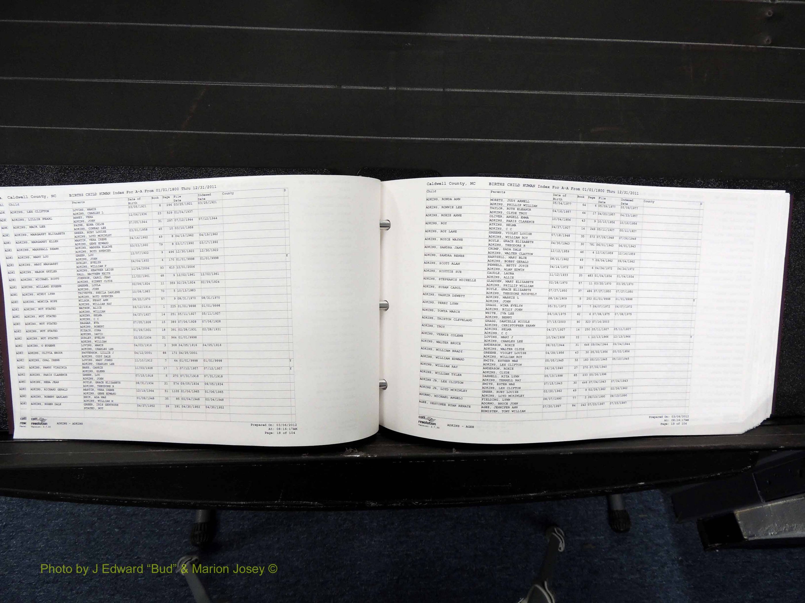 Caldwell Co, NC, Births, A-C, 1800-2011 (110).JPG