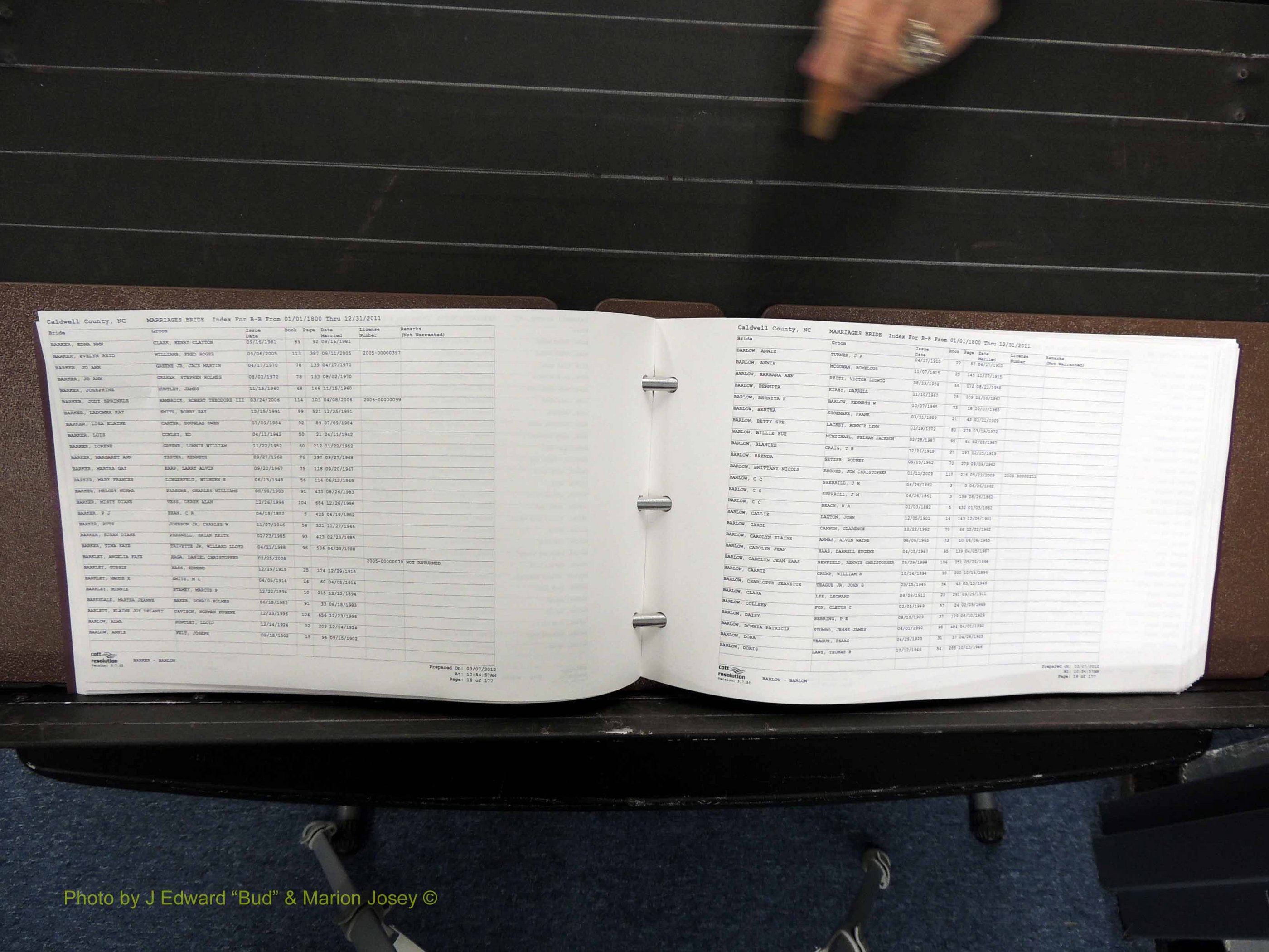 Caldwell Co, NC, Marriages, Female Index, A-D, 1800-2011 (139).JPG