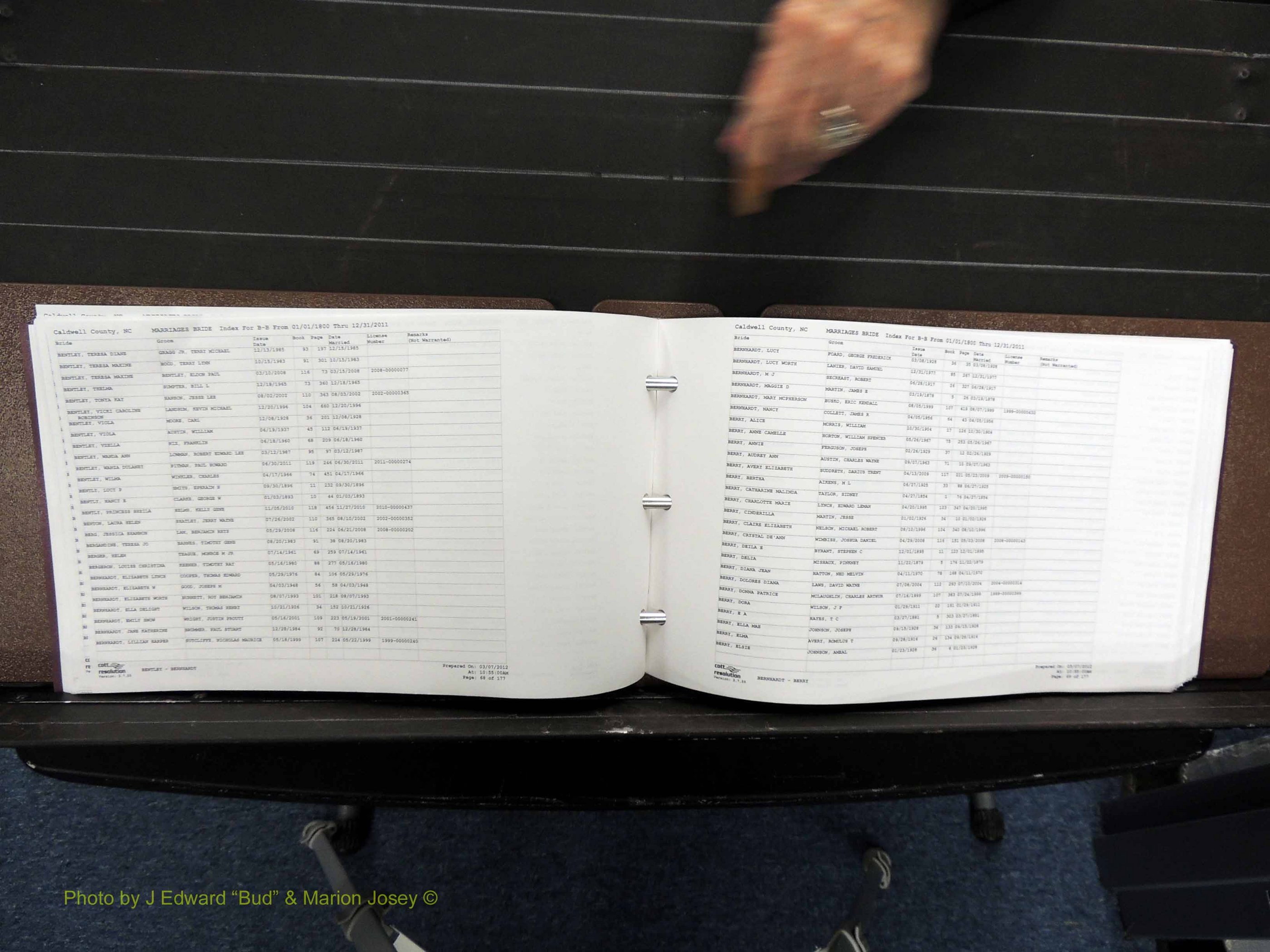 Caldwell Co, NC, Marriages, Female Index, A-D, 1800-2011 (164).JPG