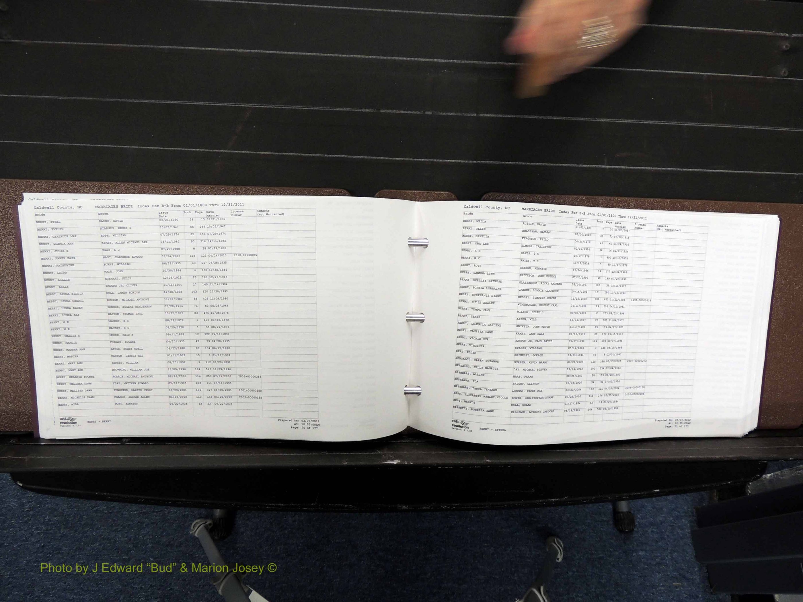 Caldwell Co, NC, Marriages, Female Index, A-D, 1800-2011 (165).JPG