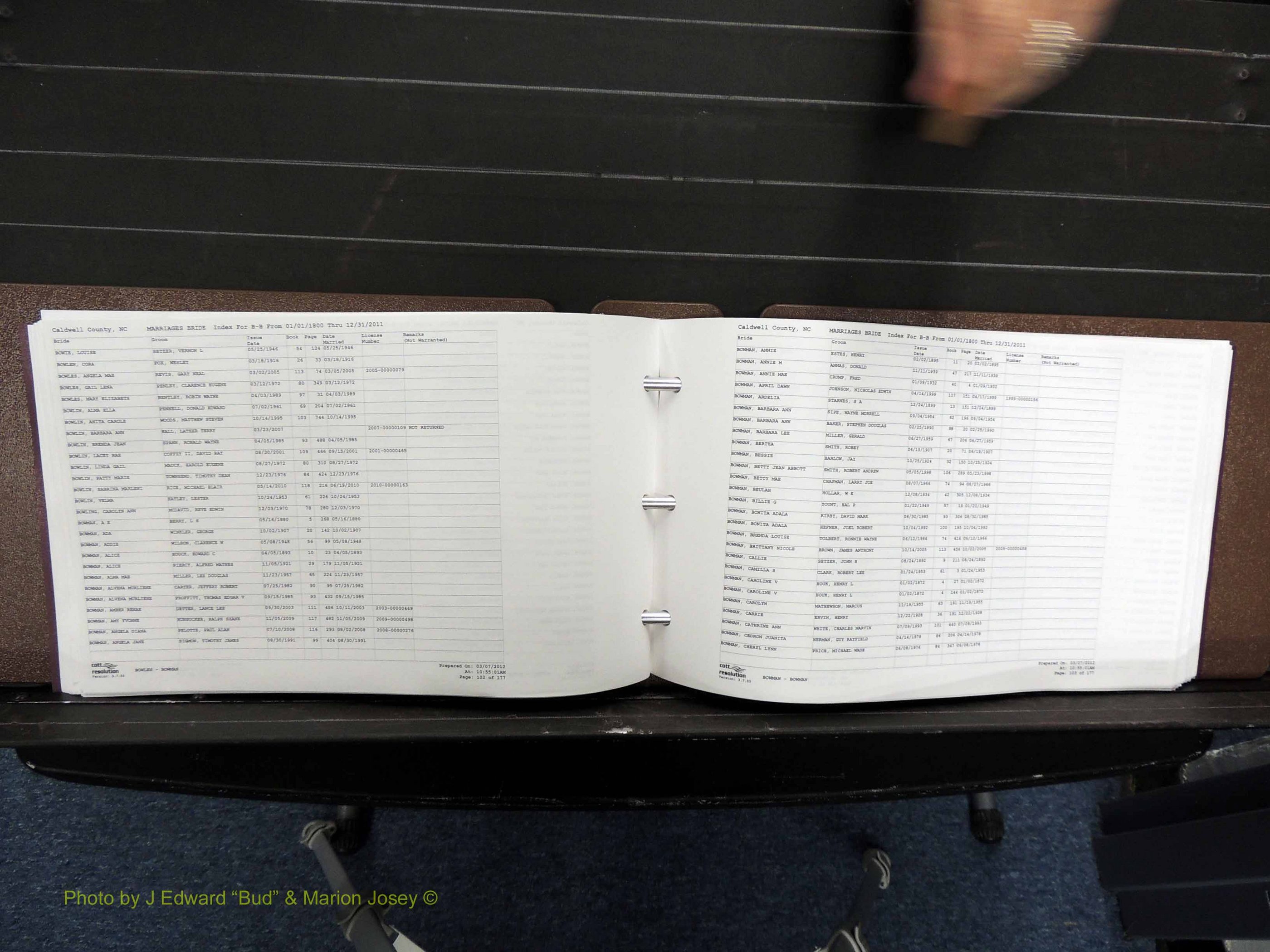 Caldwell Co, NC, Marriages, Female Index, A-D, 1800-2011 (181).JPG