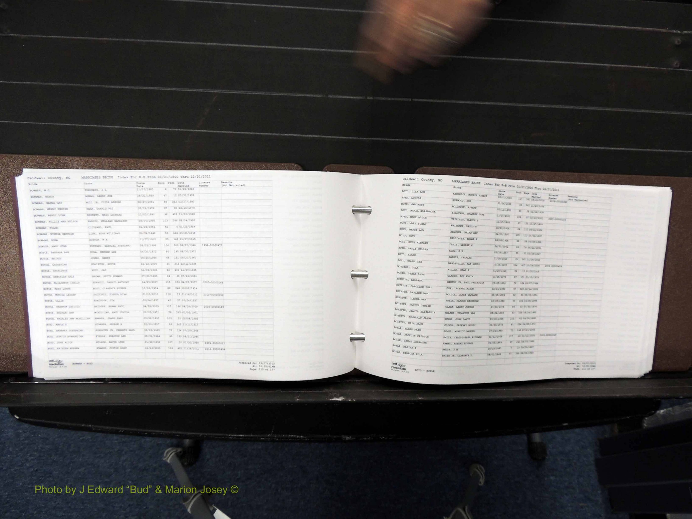Caldwell Co, NC, Marriages, Female Index, A-D, 1800-2011 (185).JPG