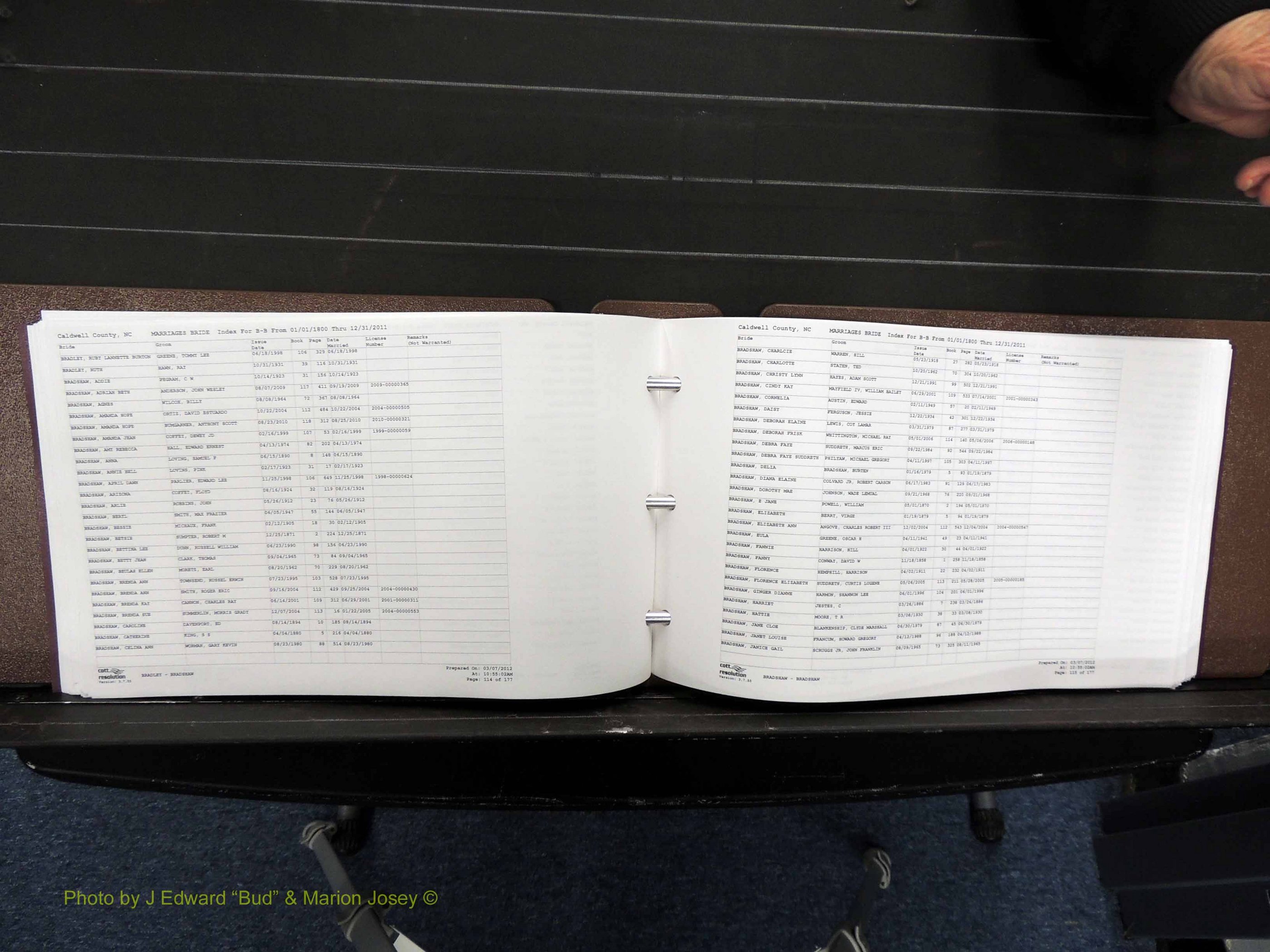 Caldwell Co, NC, Marriages, Female Index, A-D, 1800-2011 (187).JPG