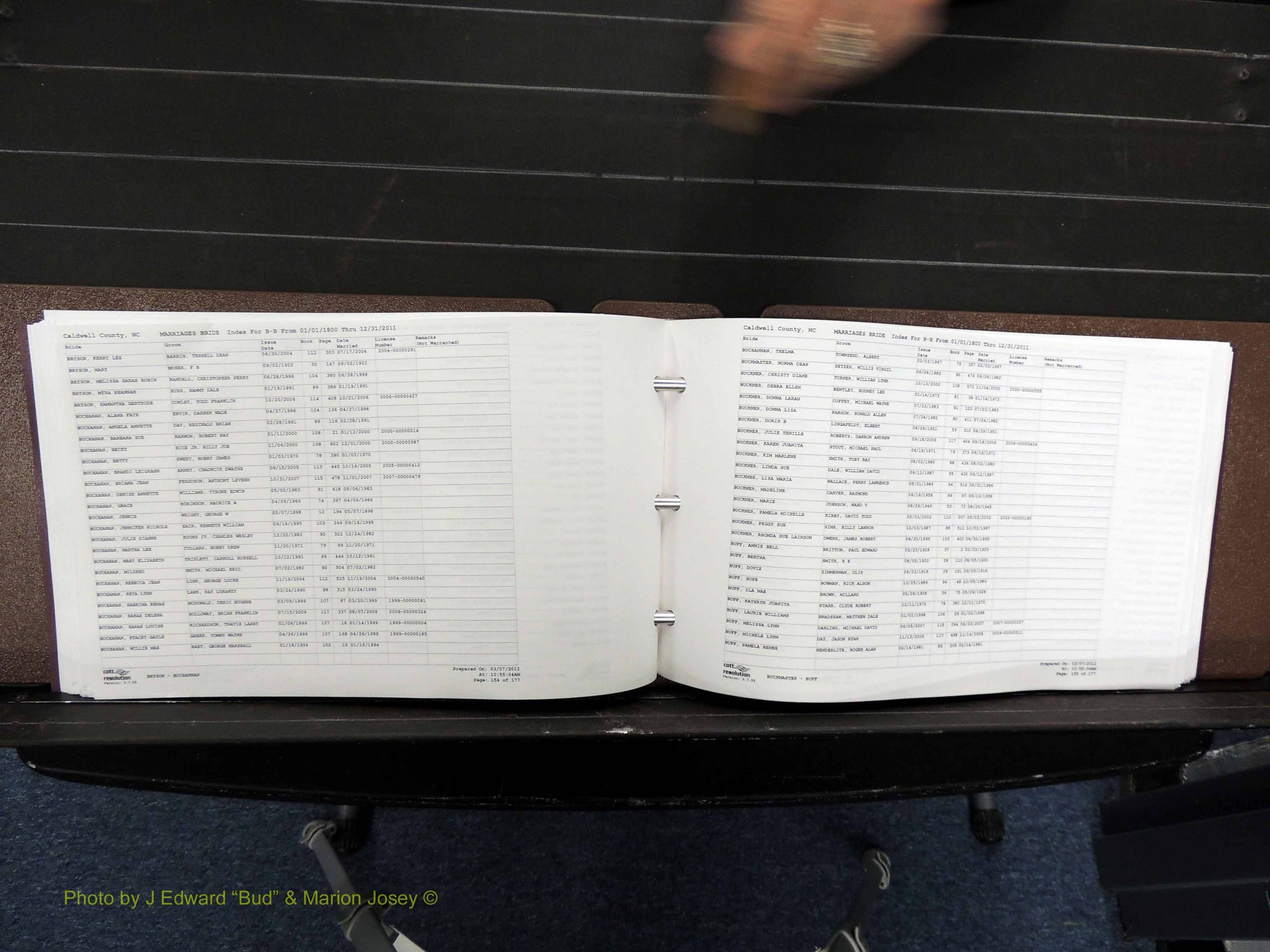 Caldwell Co, NC, Marriages, Female Index, A-D, 1800-2011 (207).JPG