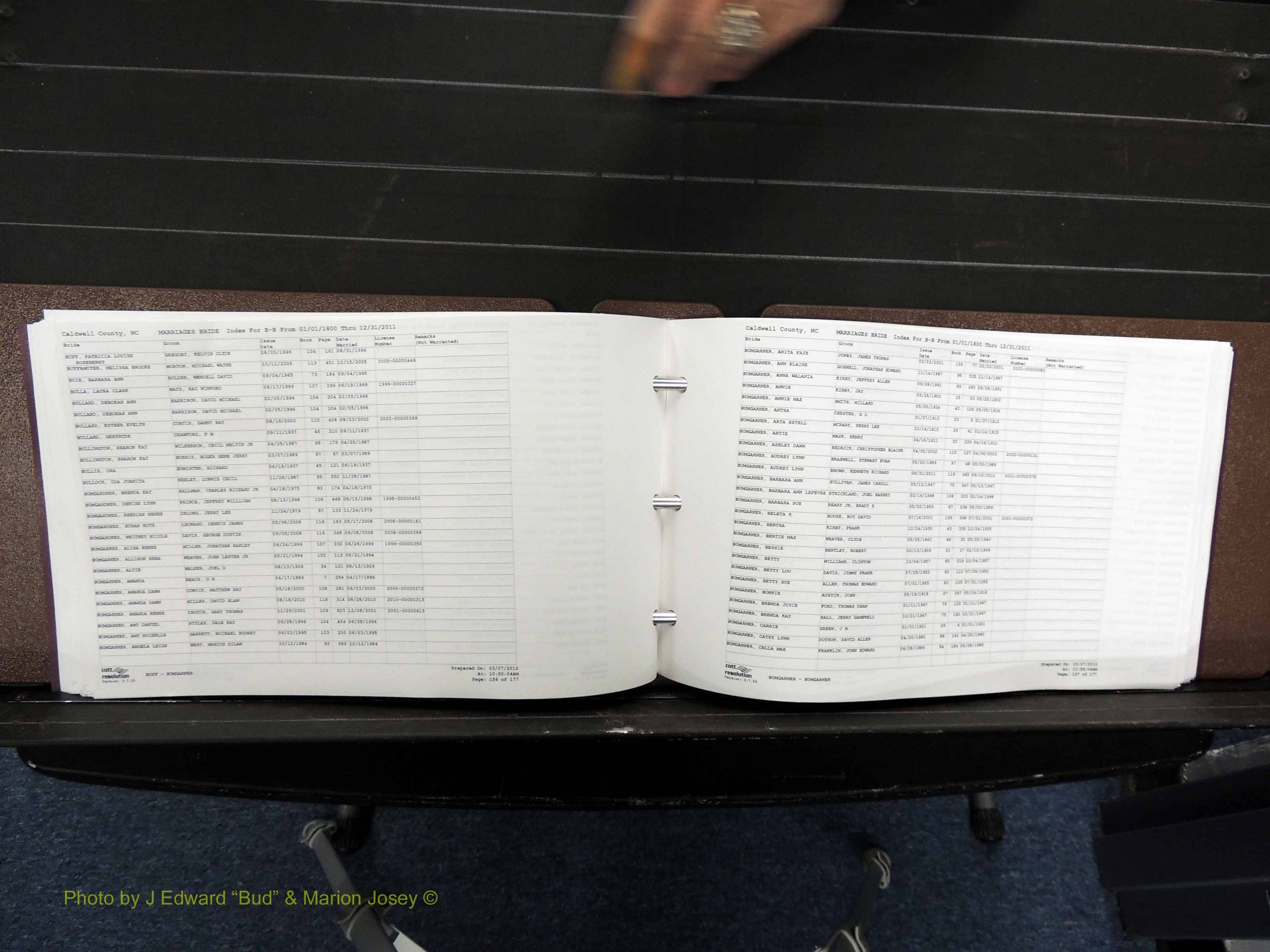 Caldwell Co, NC, Marriages, Female Index, A-D, 1800-2011 (208).JPG