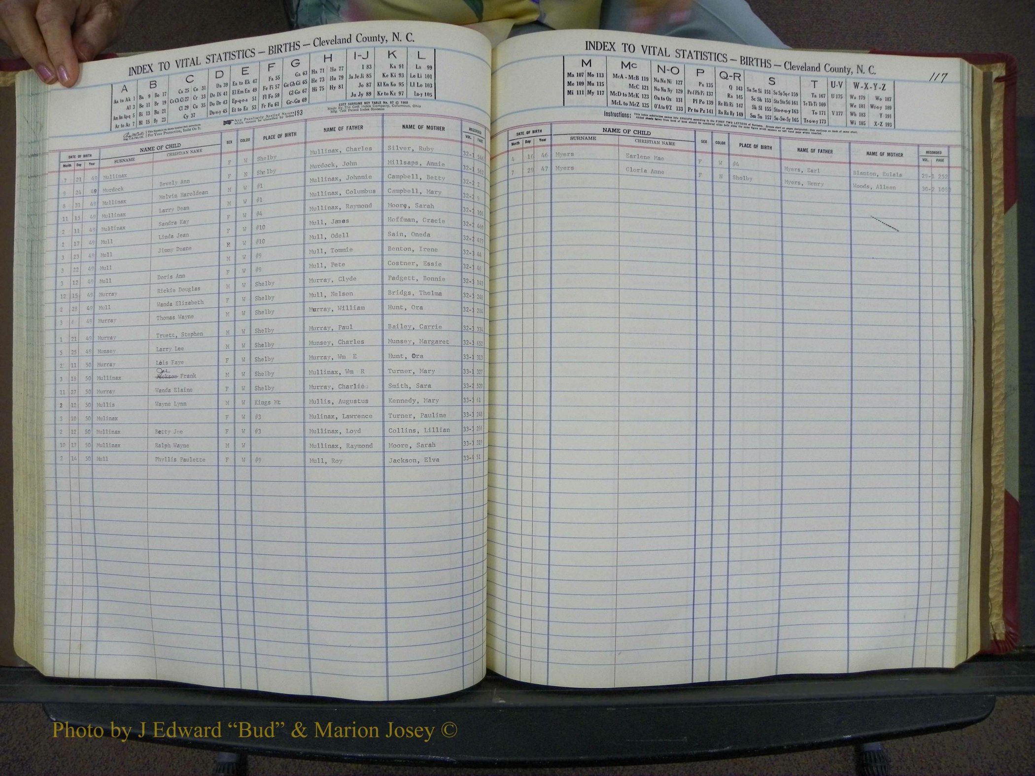 Cleveland Co, NC, Births, A-Z, 1946-1950 (121).JPG