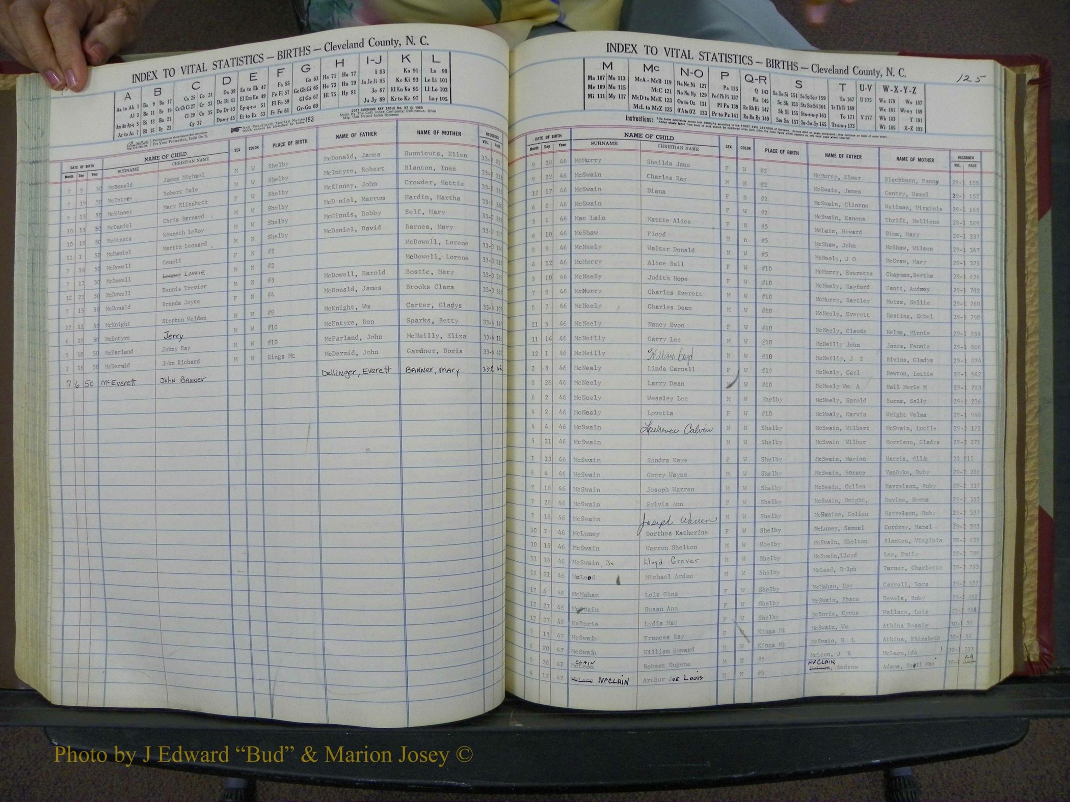 Cleveland Co, NC, Births, A-Z, 1946-1950 (127).JPG