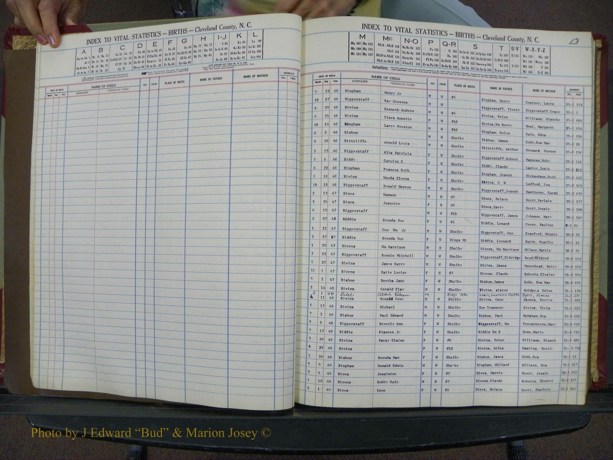 Cleveland Co, NC, Births, A-Z, 1946-1950 (13).JPG