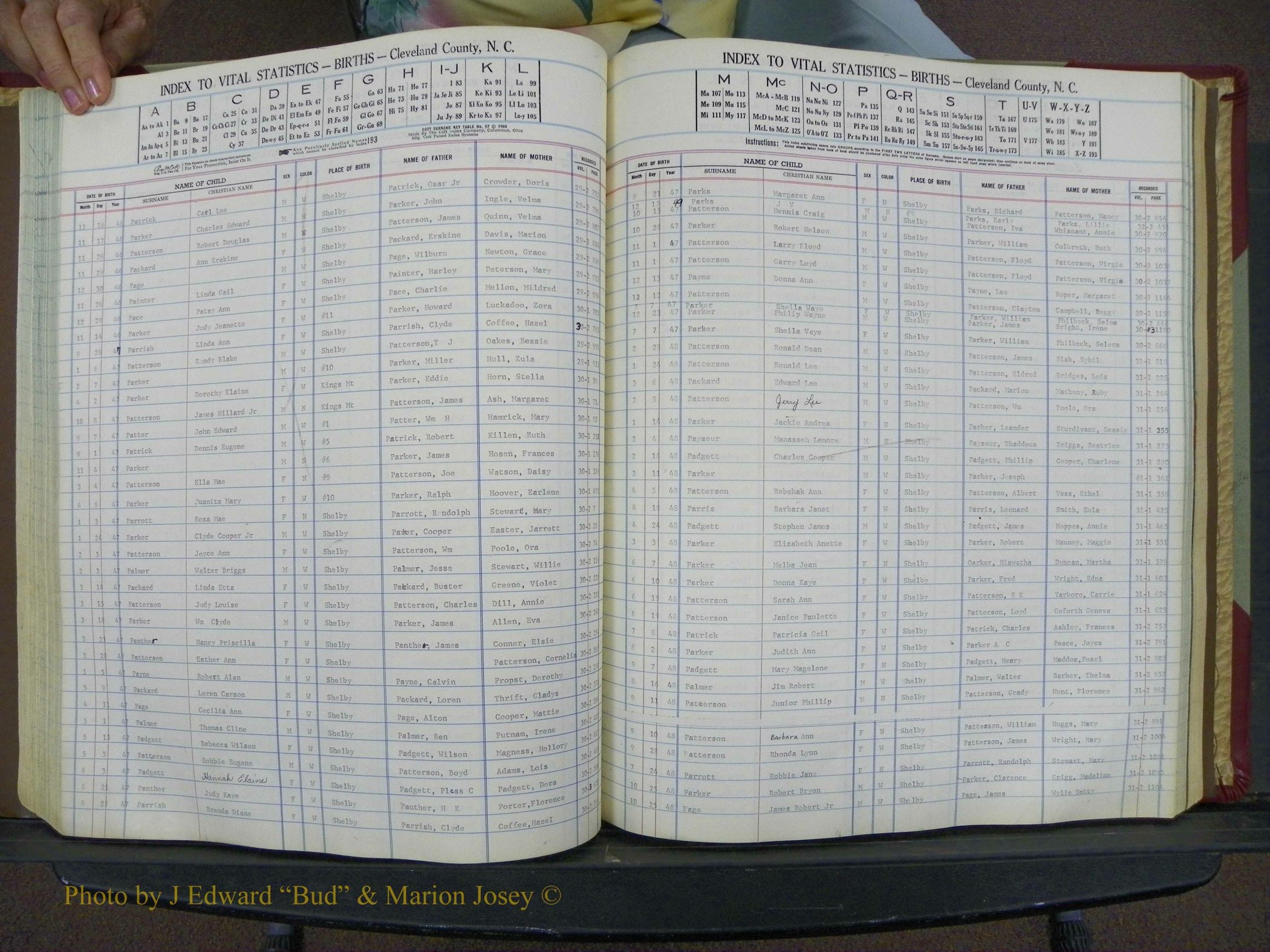 Cleveland Co, NC, Births, A-Z, 1946-1950 (135).JPG