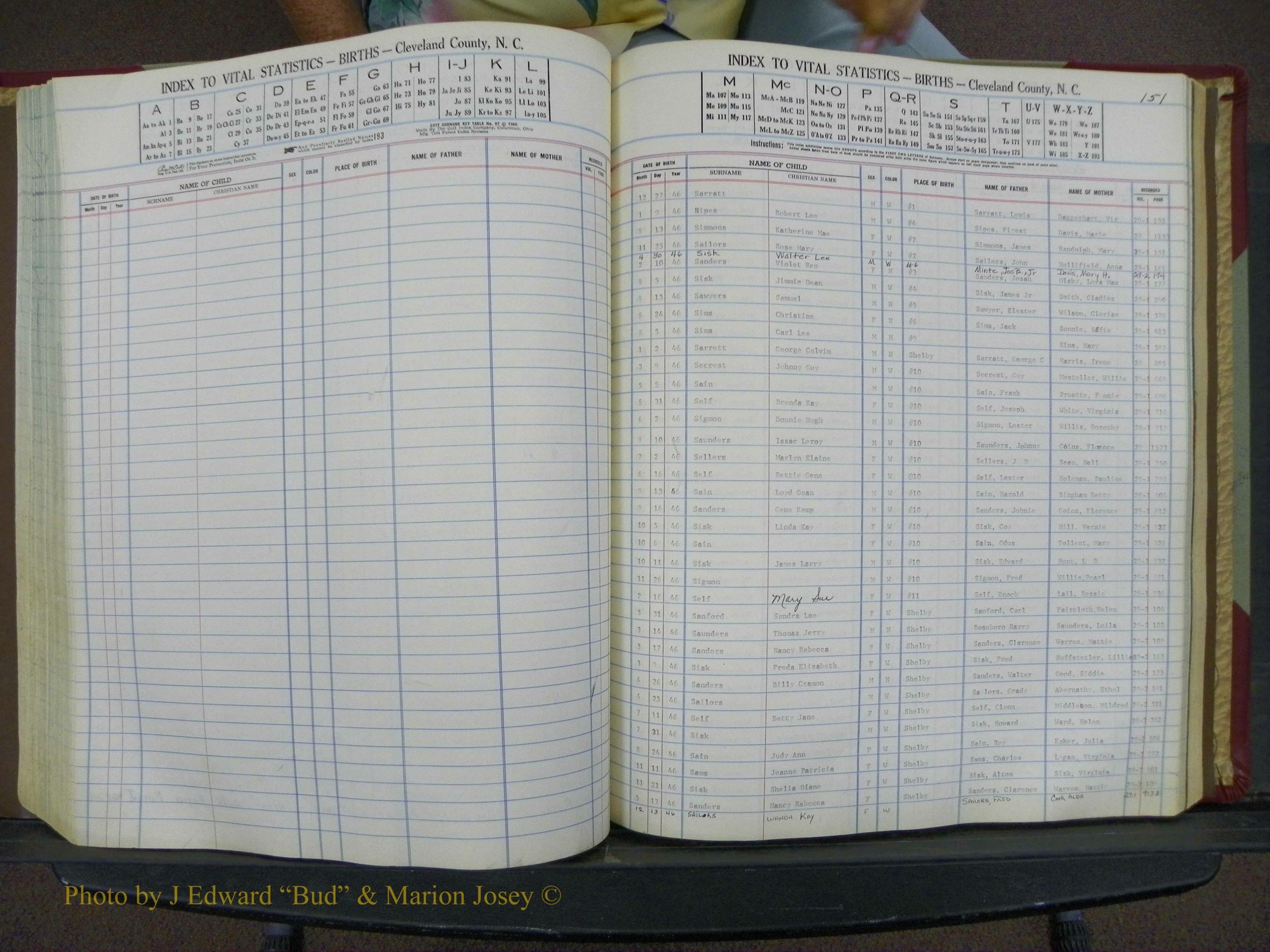 Cleveland Co, NC, Births, A-Z, 1946-1950 (154).JPG