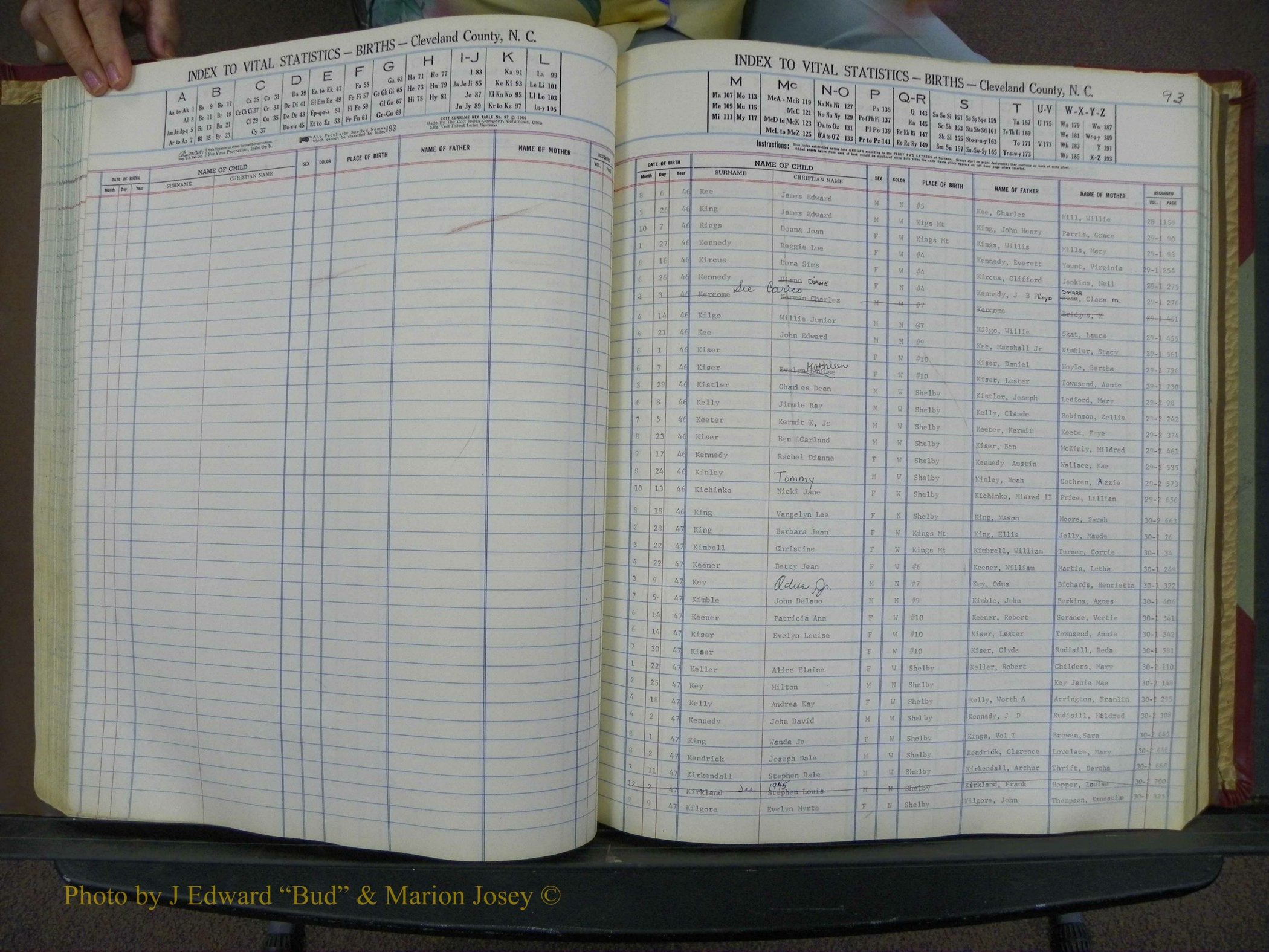 Cleveland Co, NC, Births, A-Z, 1946-1950 (98).JPG