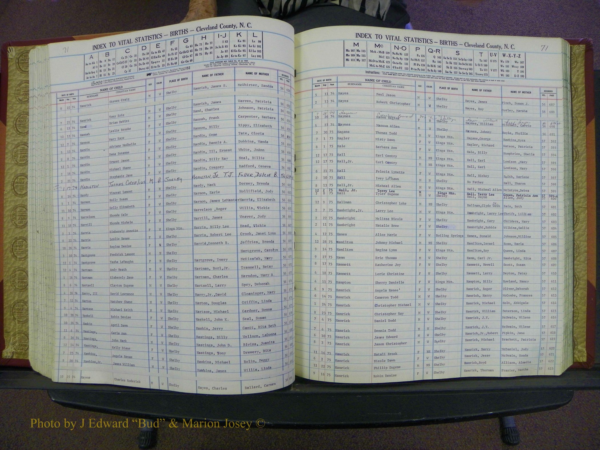 Cleveland Co, NC, Births, A-Z, 1969-1977 (105).JPG