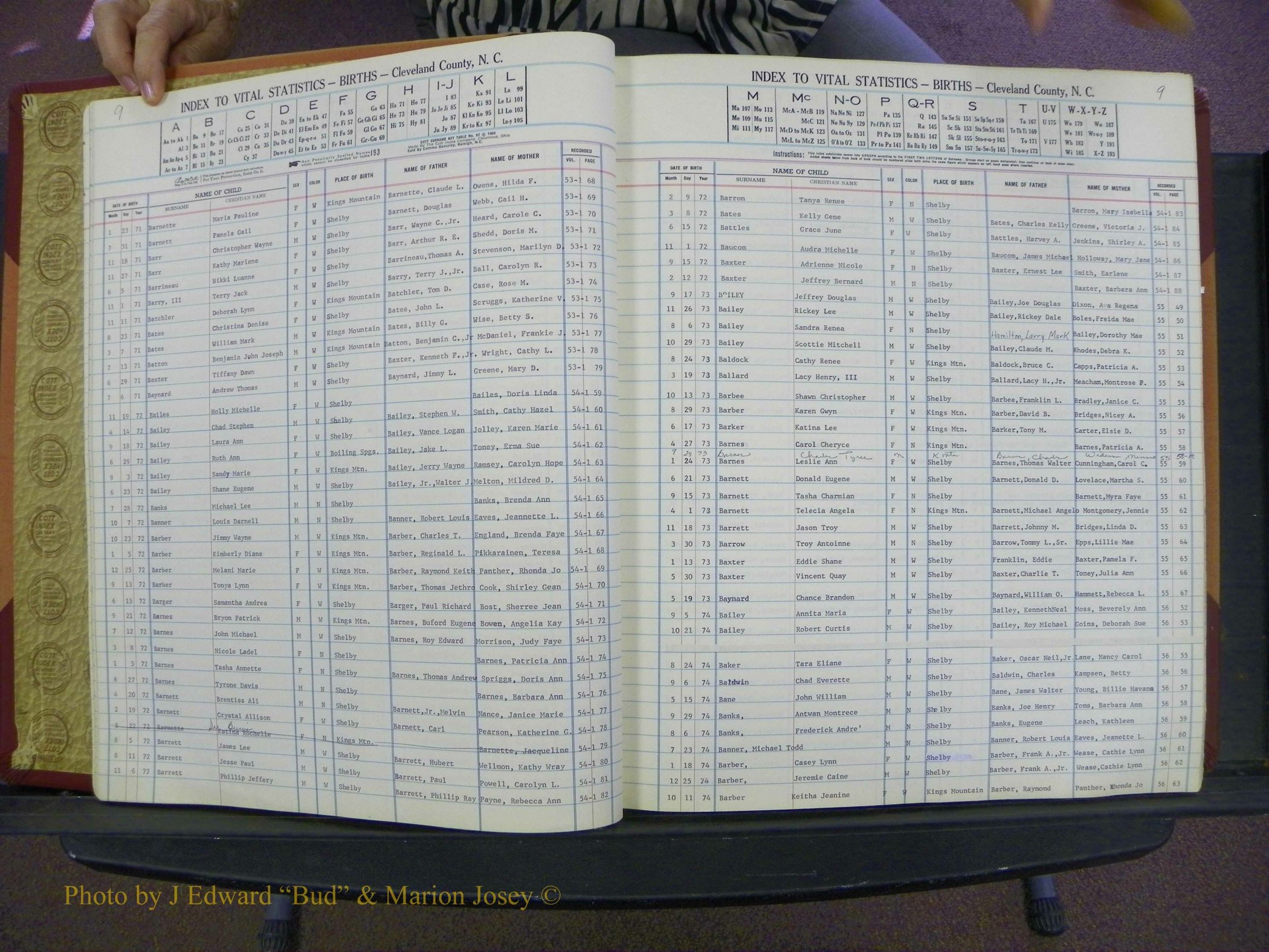Cleveland Co, NC, Births, A-Z, 1969-1977 (11).JPG