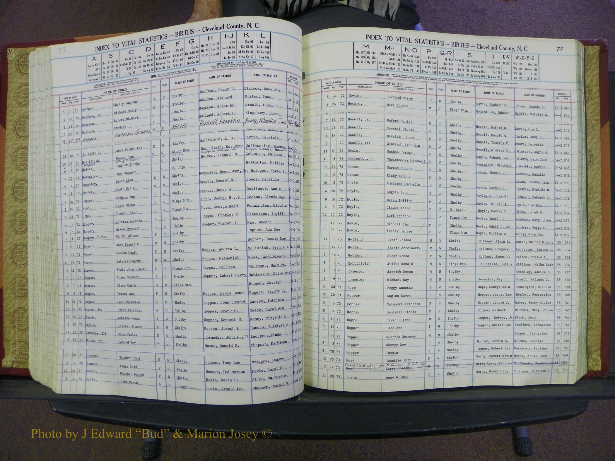 Cleveland Co, NC, Births, A-Z, 1969-1977 (116).JPG