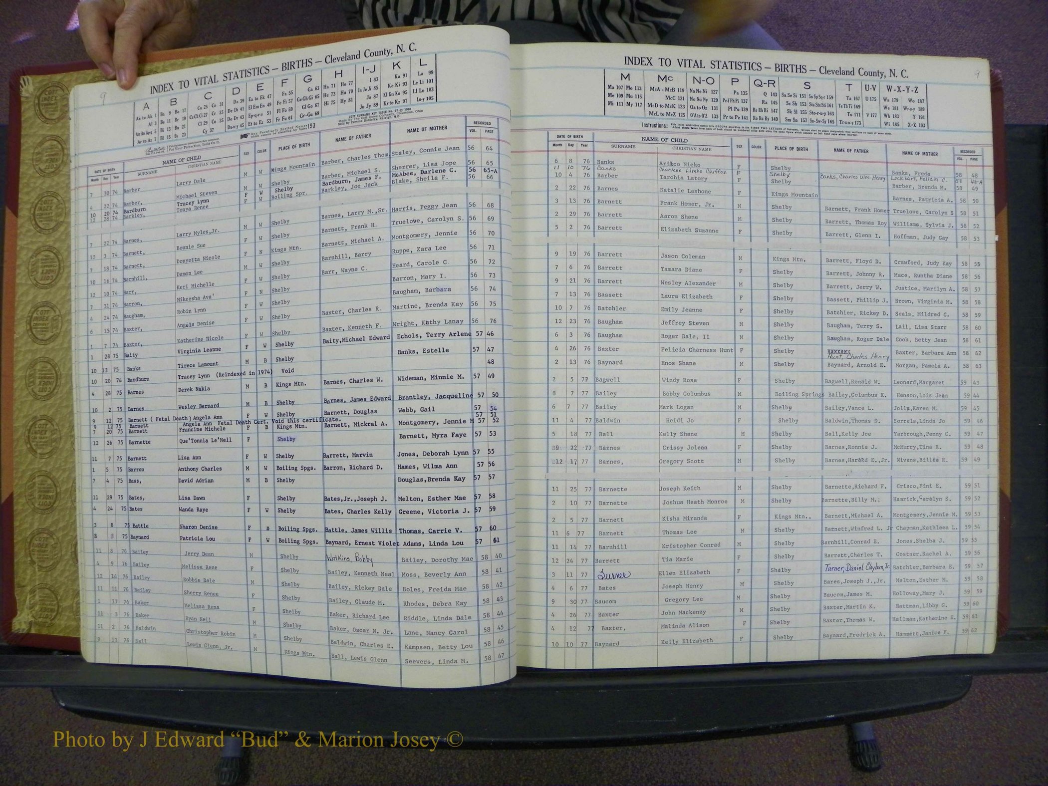 Cleveland Co, NC, Births, A-Z, 1969-1977 (12).JPG