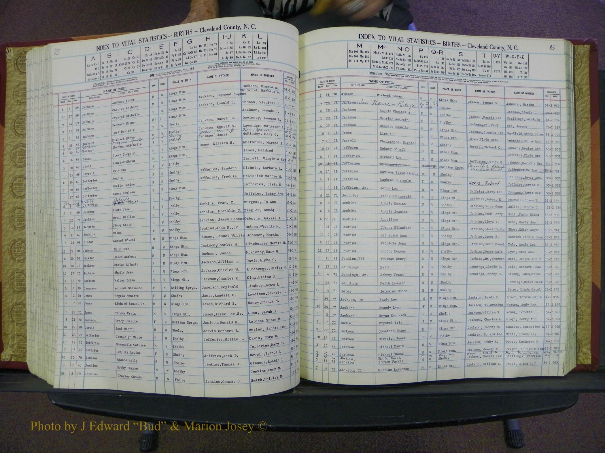 Cleveland Co, NC, Births, A-Z, 1969-1977 (128).JPG