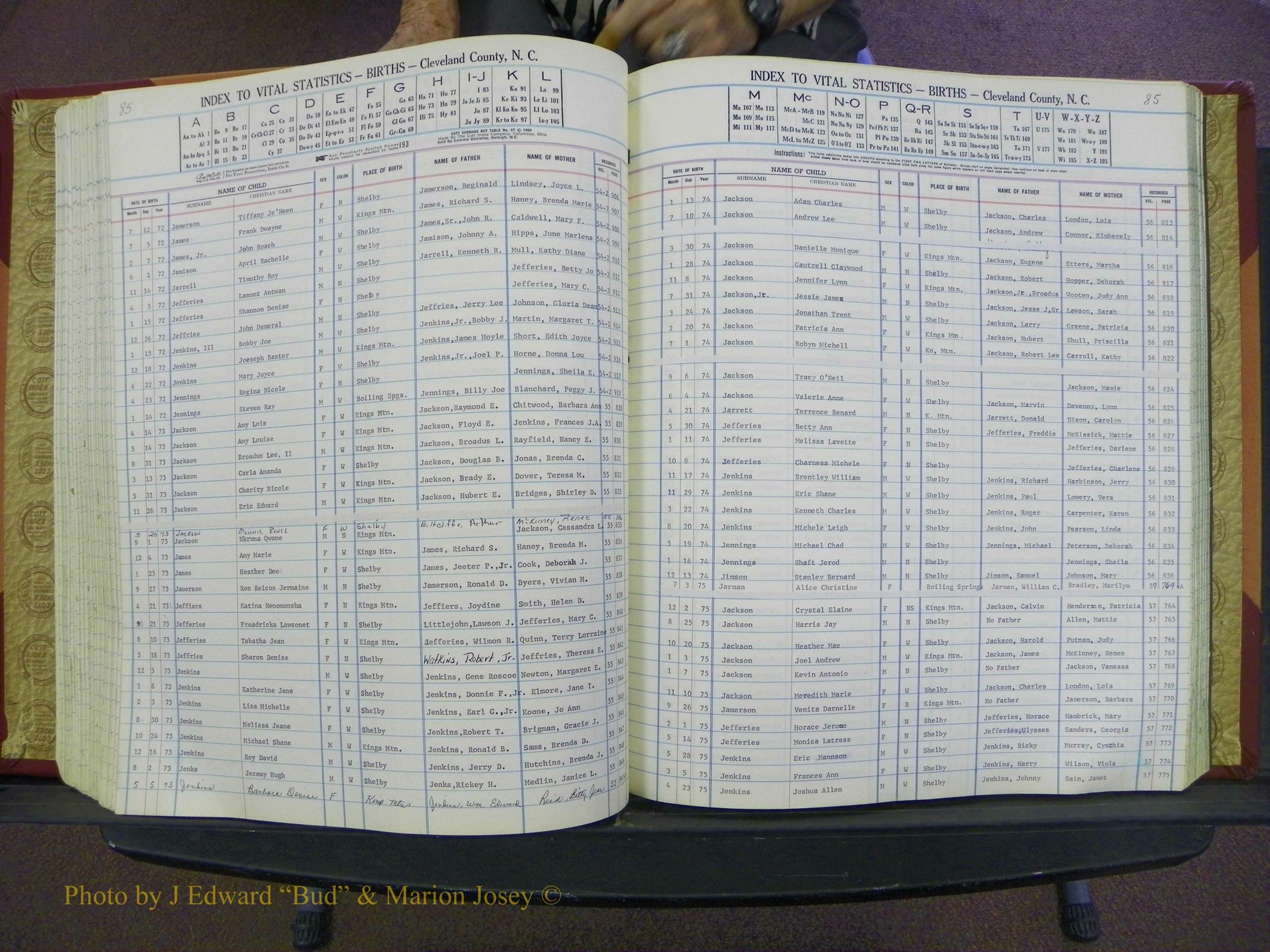 Cleveland Co, NC, Births, A-Z, 1969-1977 (130).JPG