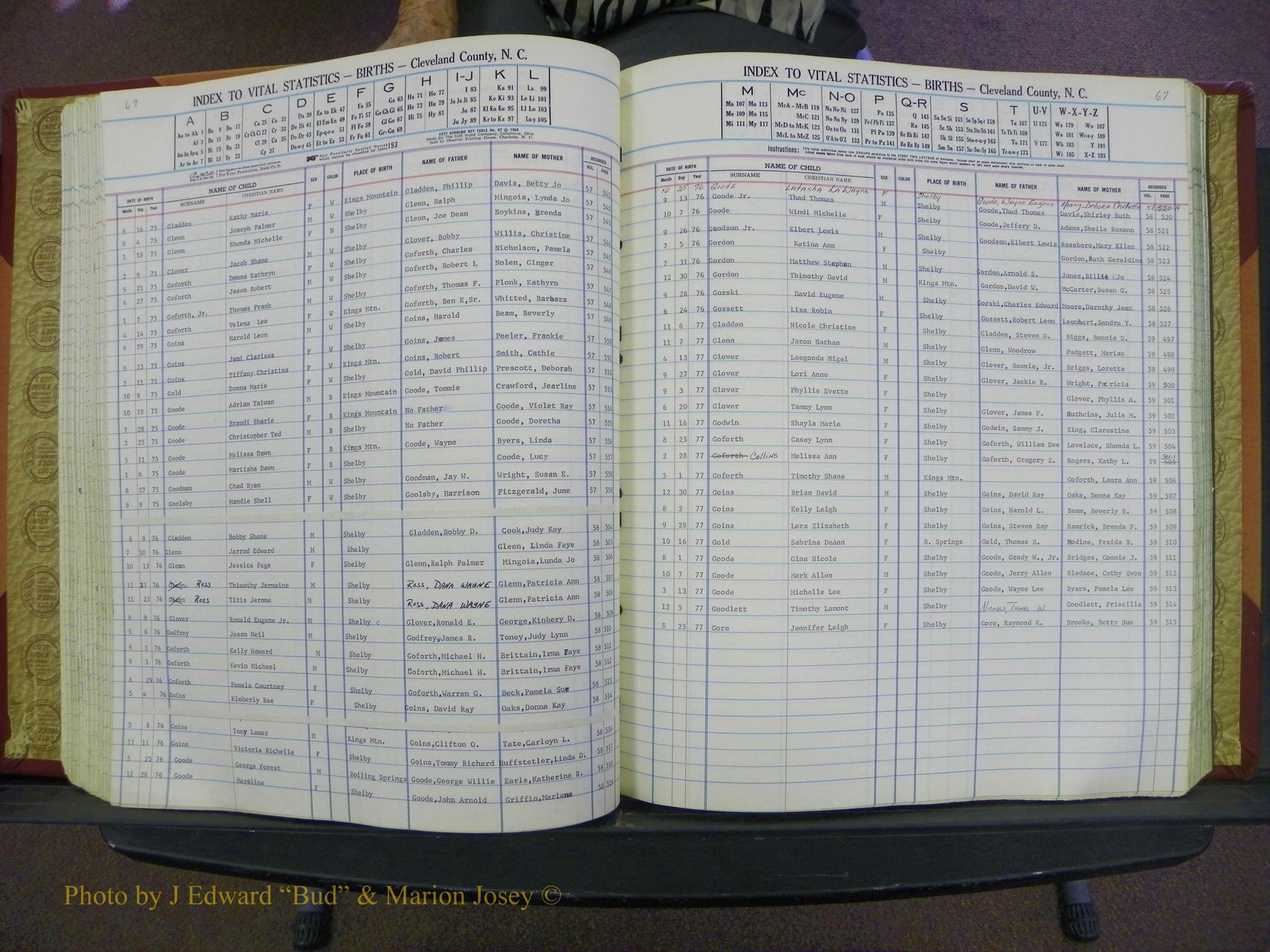 Cleveland Co, NC, Births, A-Z, 1969-1977 (92).JPG