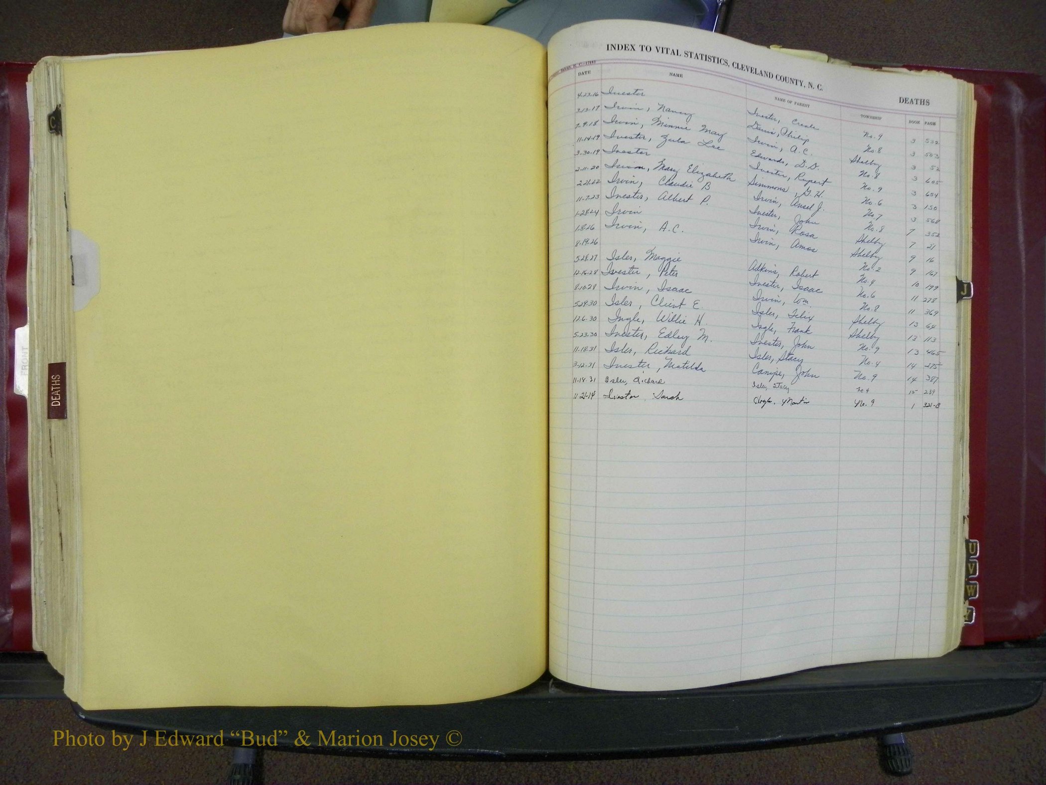Cleveland Co, NC Deaths, A-Z, 1916-1931 (52).JPG