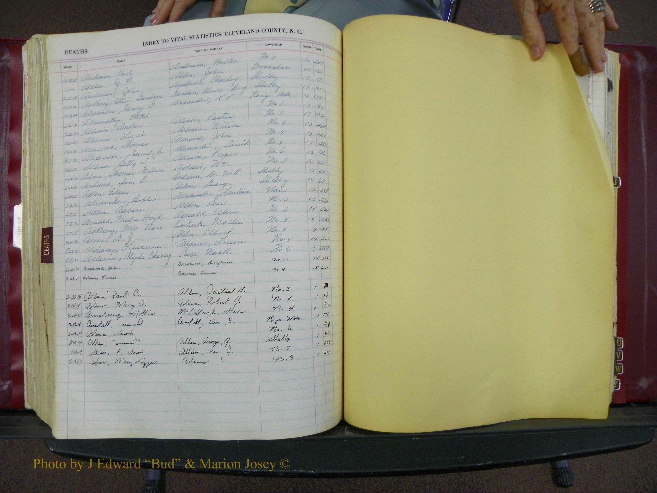 Cleveland Co, NC Deaths, A-Z, 1916-1931 (6).JPG
