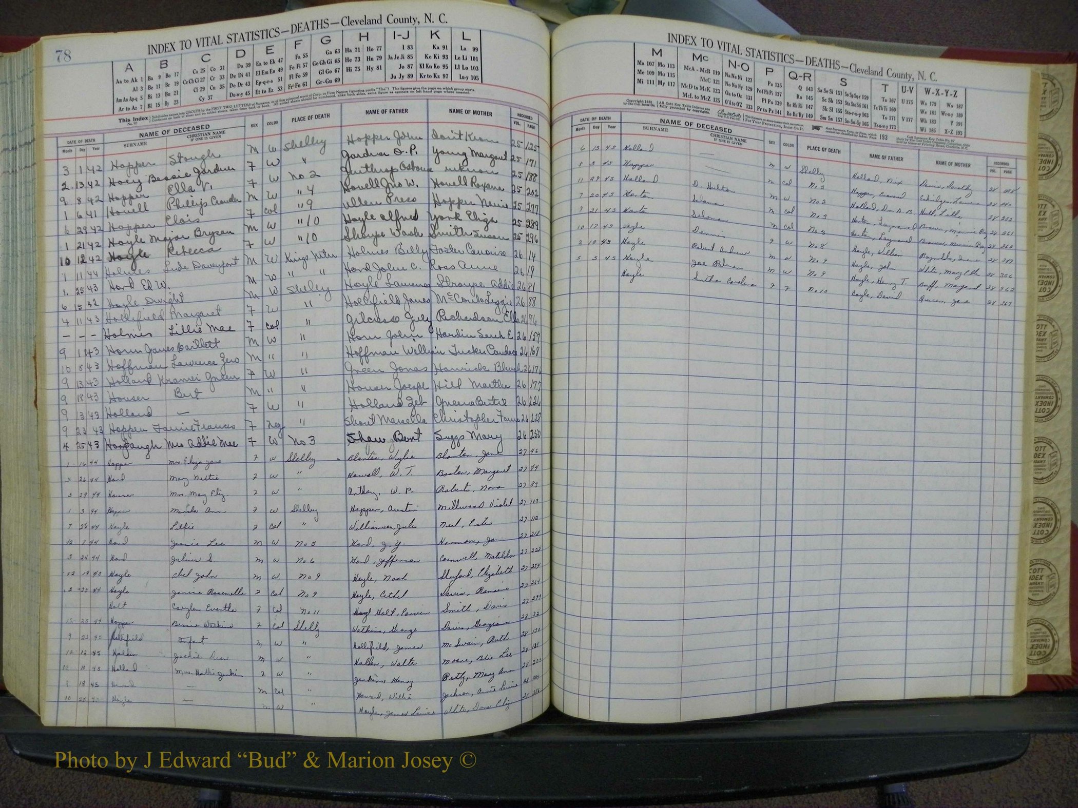 Cleveland Co, NC Deaths, A-Z, 1940-1945 (41).JPG