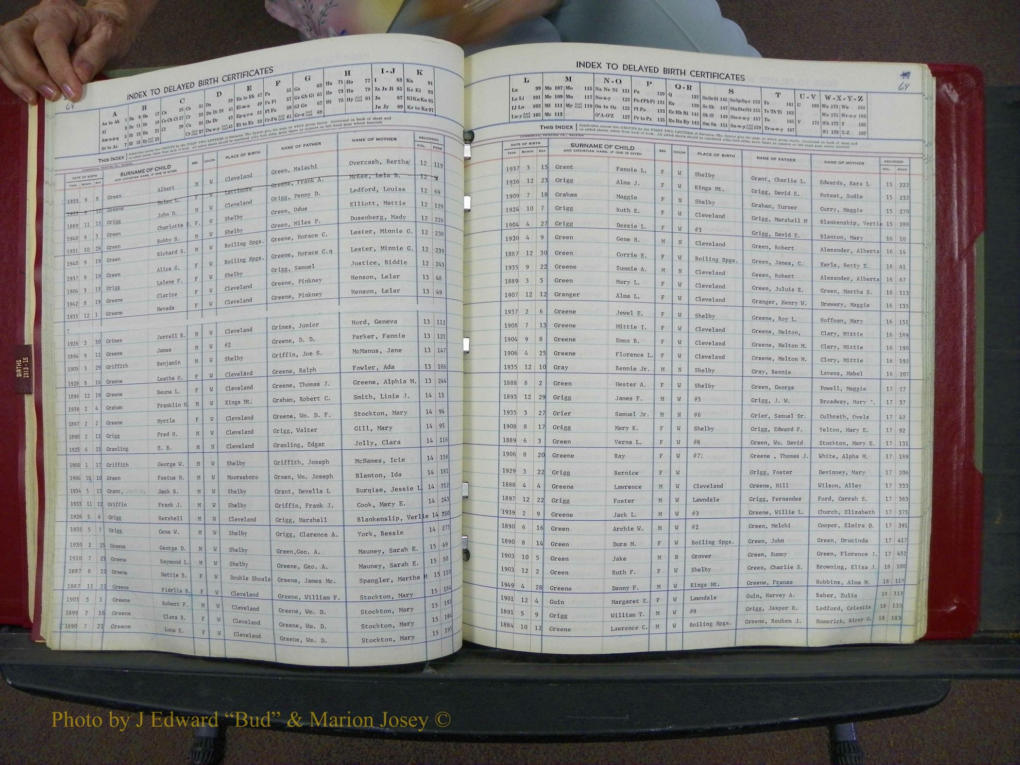Cleveland Co, NC Delayed Births Thru 1960 (100).JPG