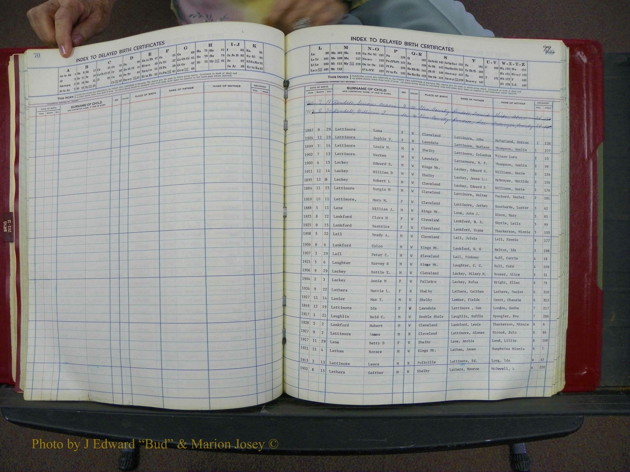 Cleveland Co, NC Delayed Births Thru 1960 (127).JPG