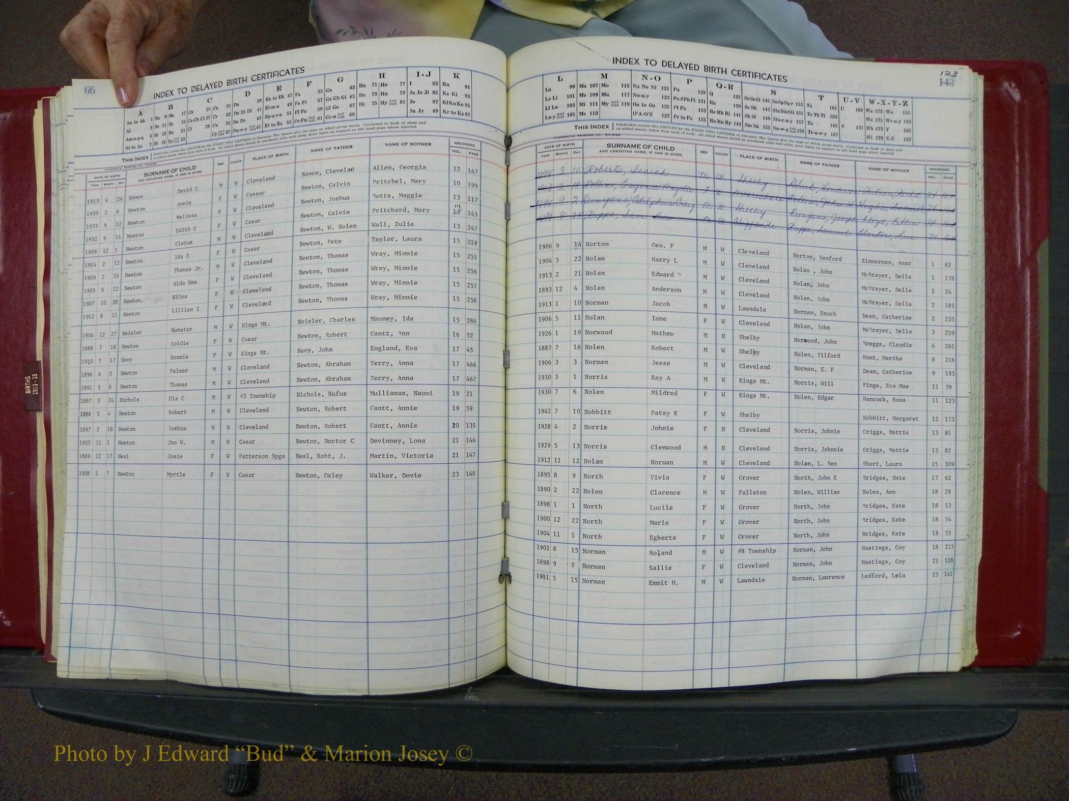 Cleveland Co, NC Delayed Births Thru 1960 (147).JPG