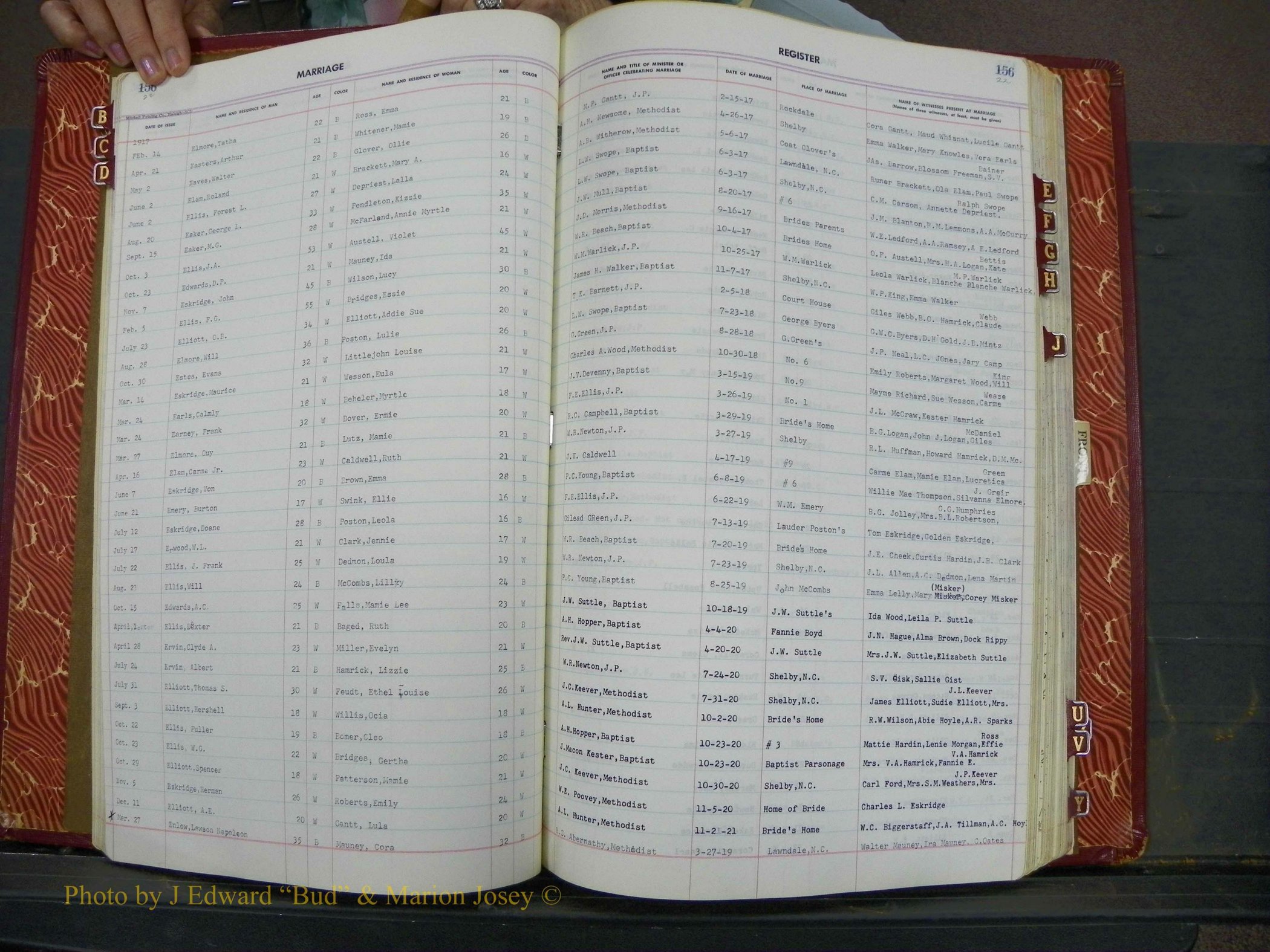 Cleveland Co, NC, Marriage Book 5, A-Z, 1917-1933 (24).JPG