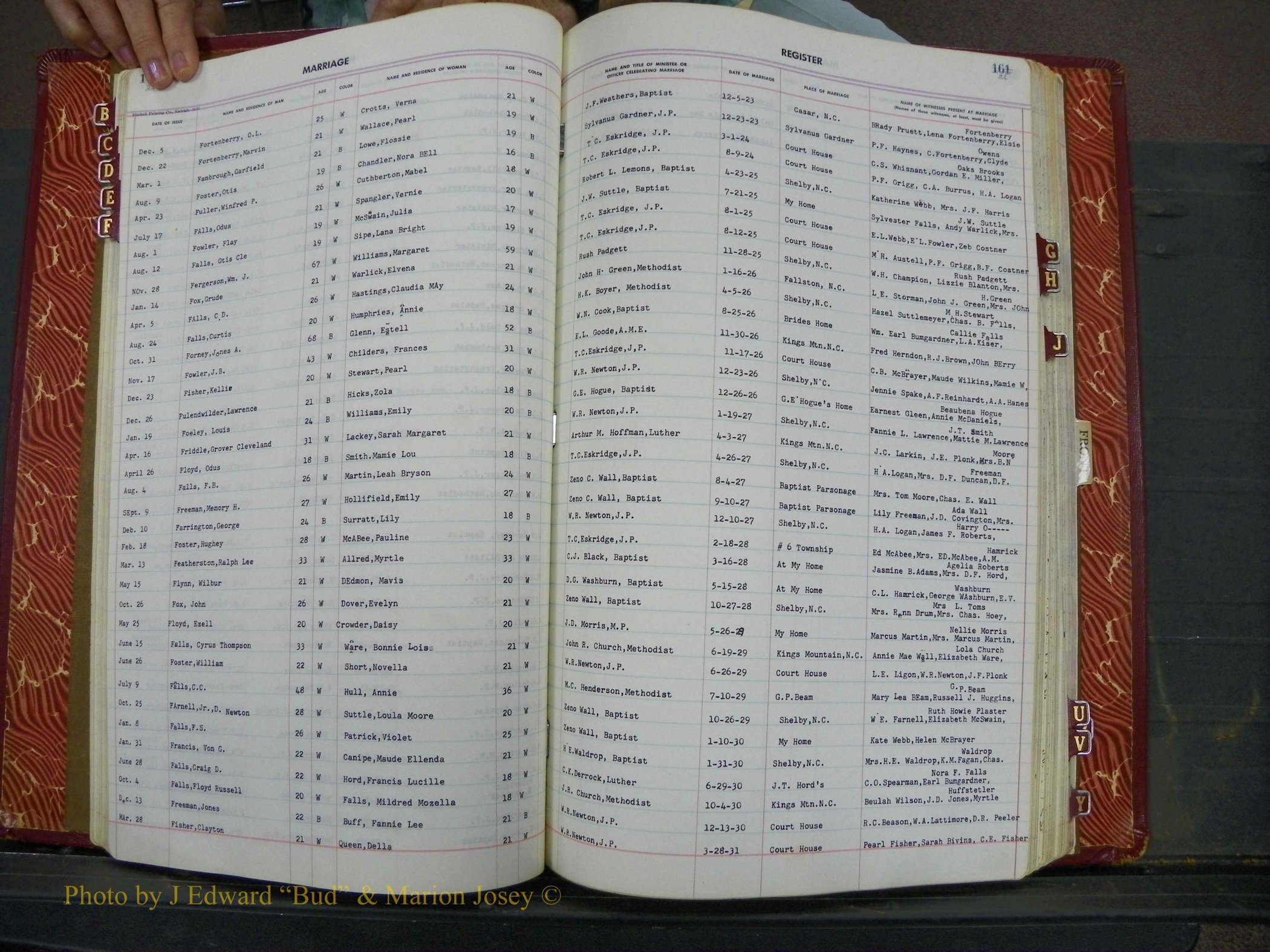 Cleveland Co, NC, Marriage Book 5, A-Z, 1917-1933 (29).JPG