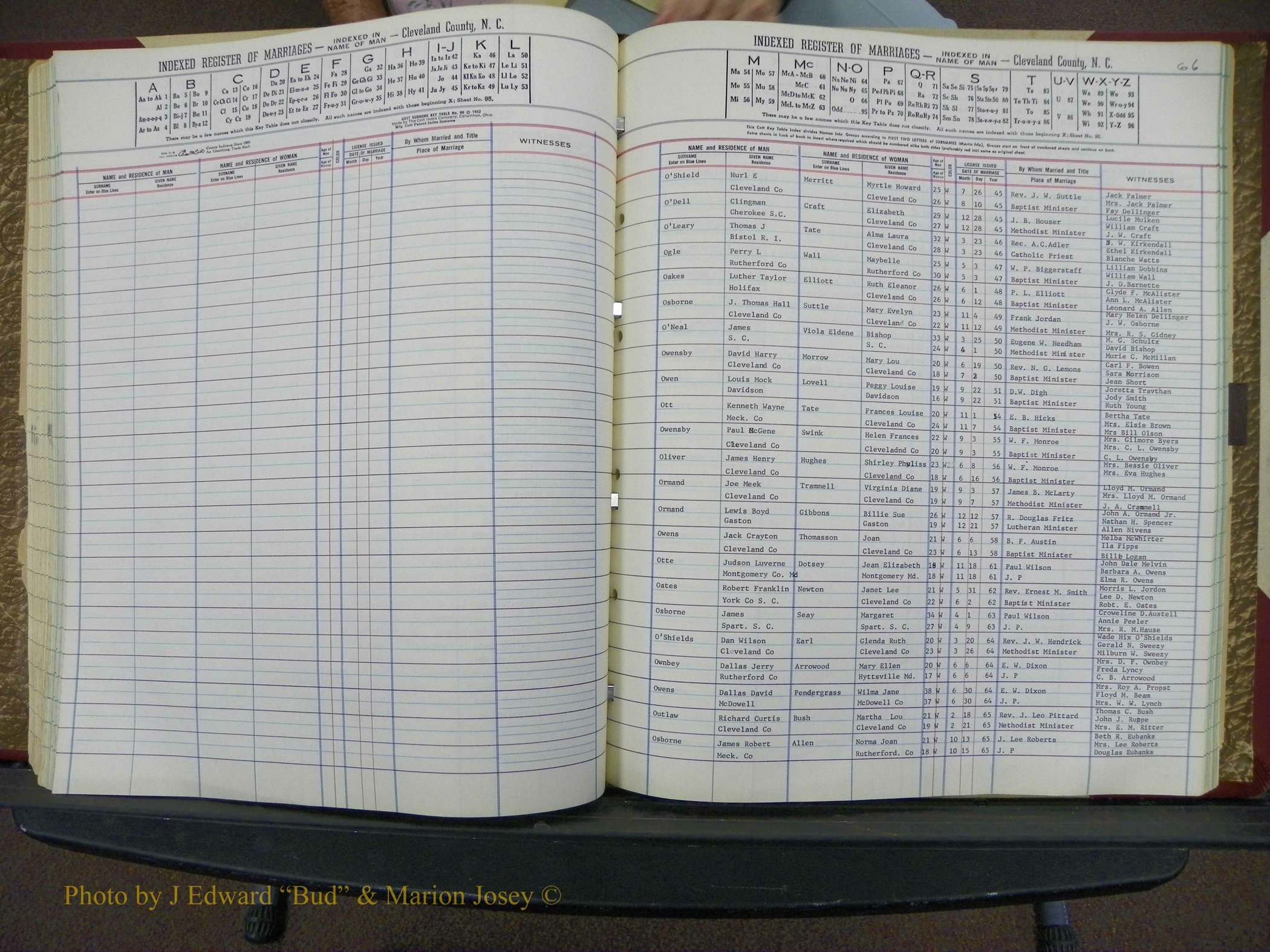Cleveland Co, NC Marriage Book 7, A-Z, 1945-1968 (118).JPG