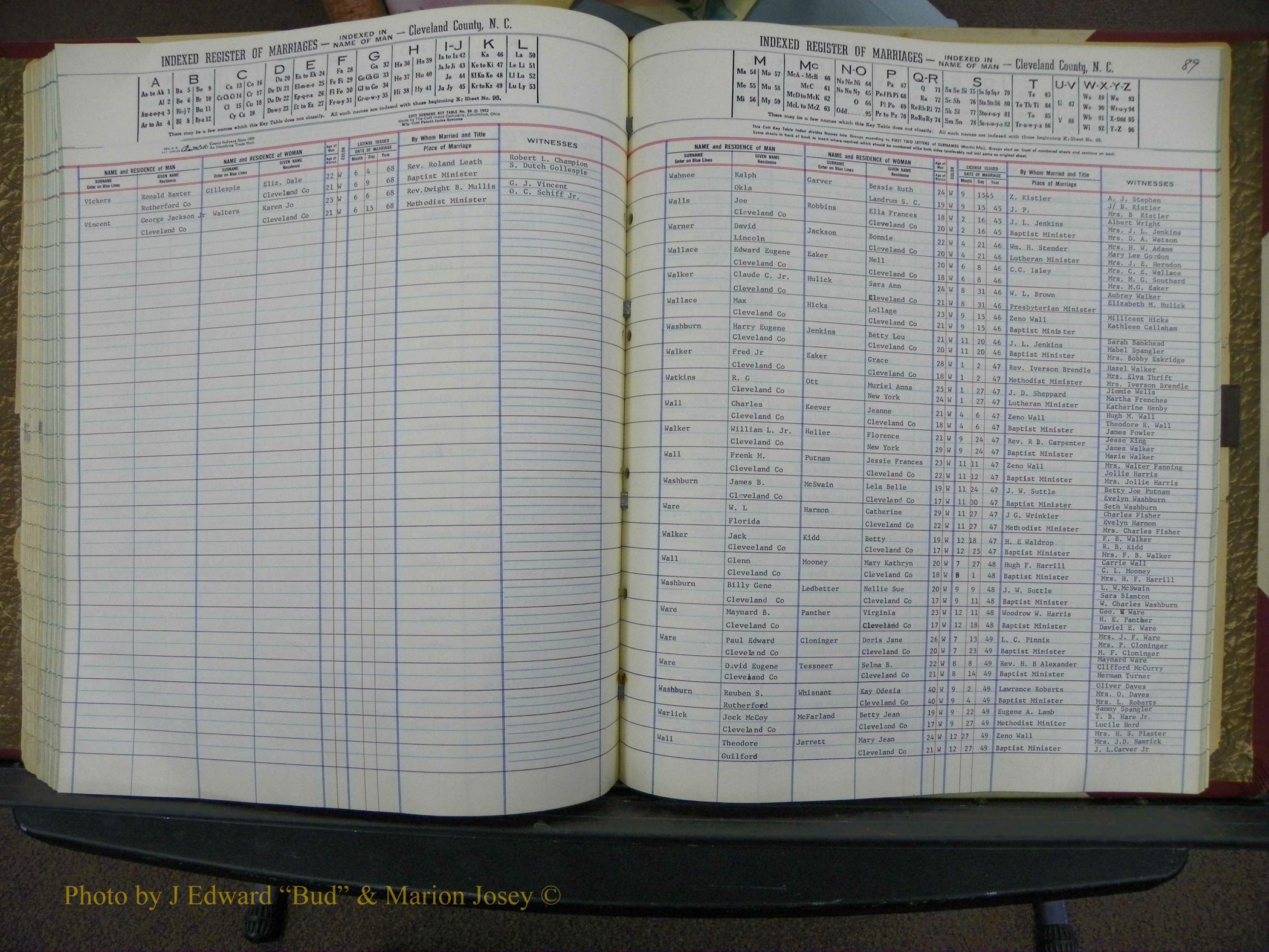 Cleveland Co, NC Marriage Book 7, A-Z, 1945-1968 (158).JPG